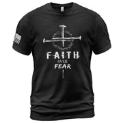 Faith Over Fear Christian Nail Cross Crown Thorns Religious - Christian Shirts for Men, Faith Based Christian Tee Shirts - Rust Field Wear