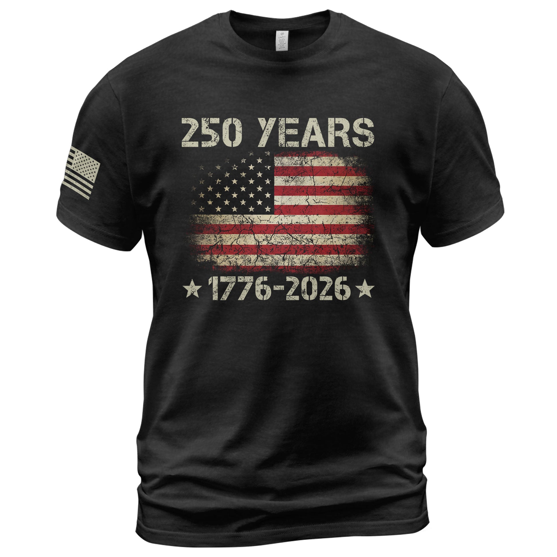 250 Years American Independence T-Shirt 1776–2026 – Vintage USA Flag Patriotic Shirt - Rust Field Wear