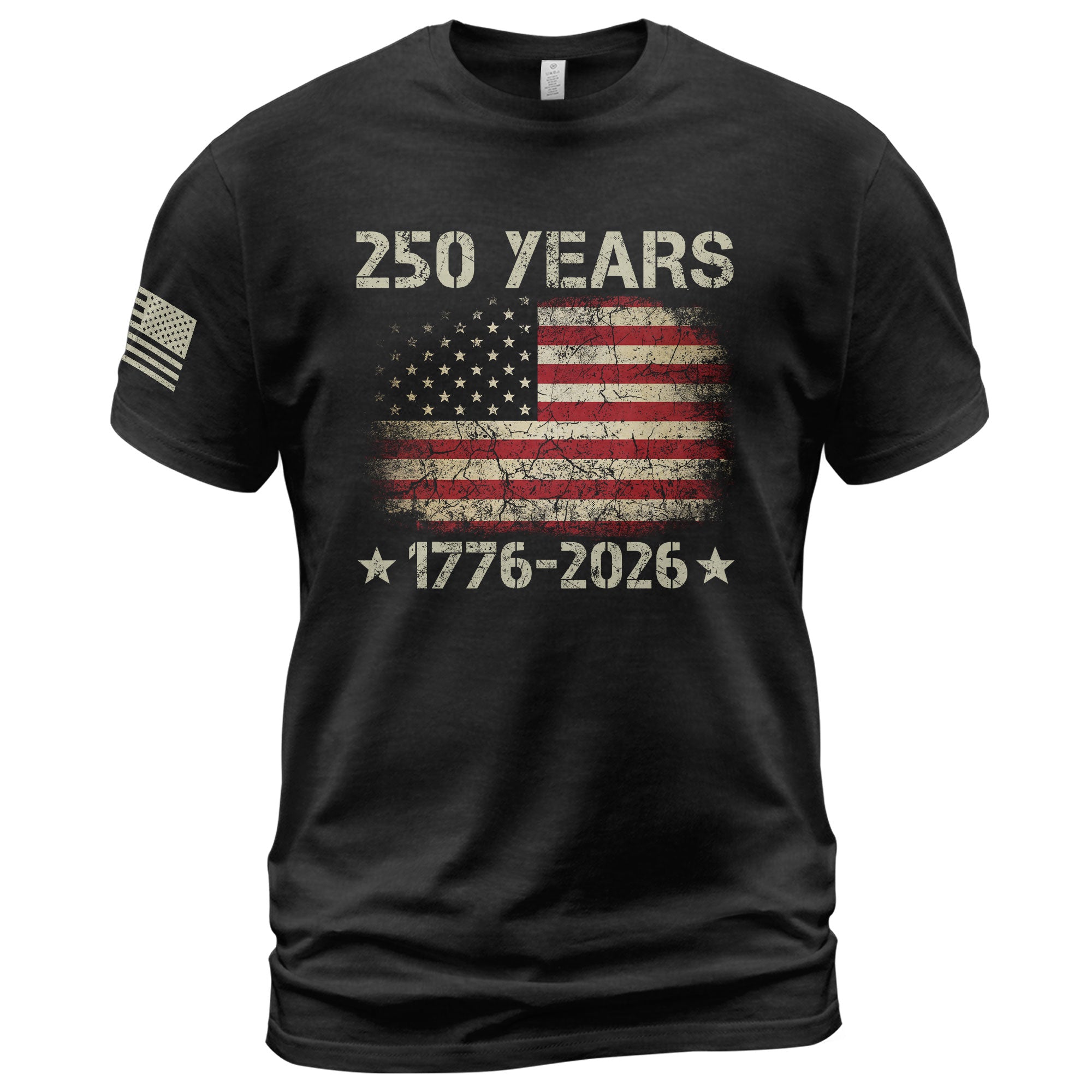250 Years American Independence T-Shirt 1776–2026 – Vintage USA Flag Patriotic Shirt - Rust Field Wear