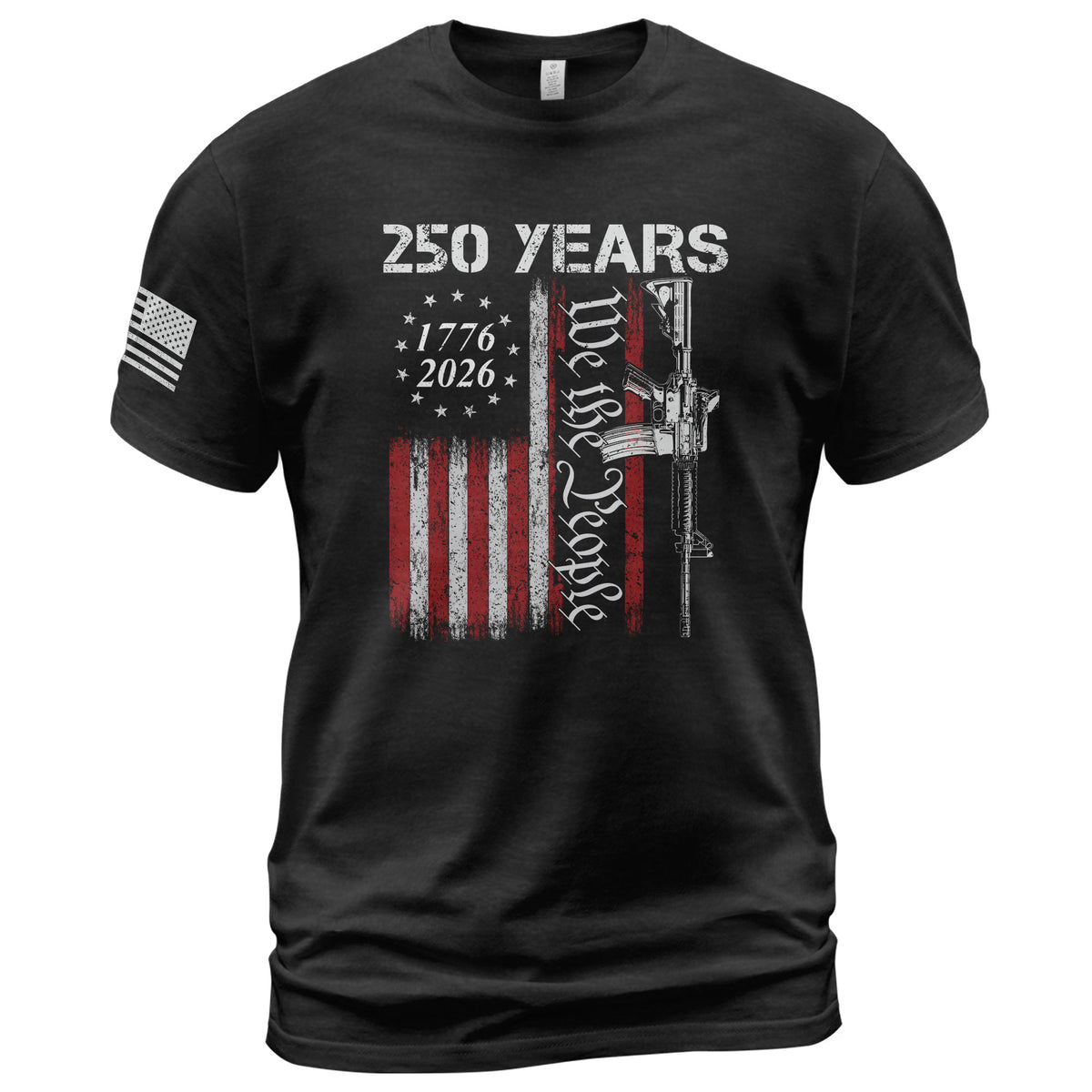250 Years We The People T-Shirt – Vintage USA Flag 1776–2026 Independence Tee - Rust Field Wear