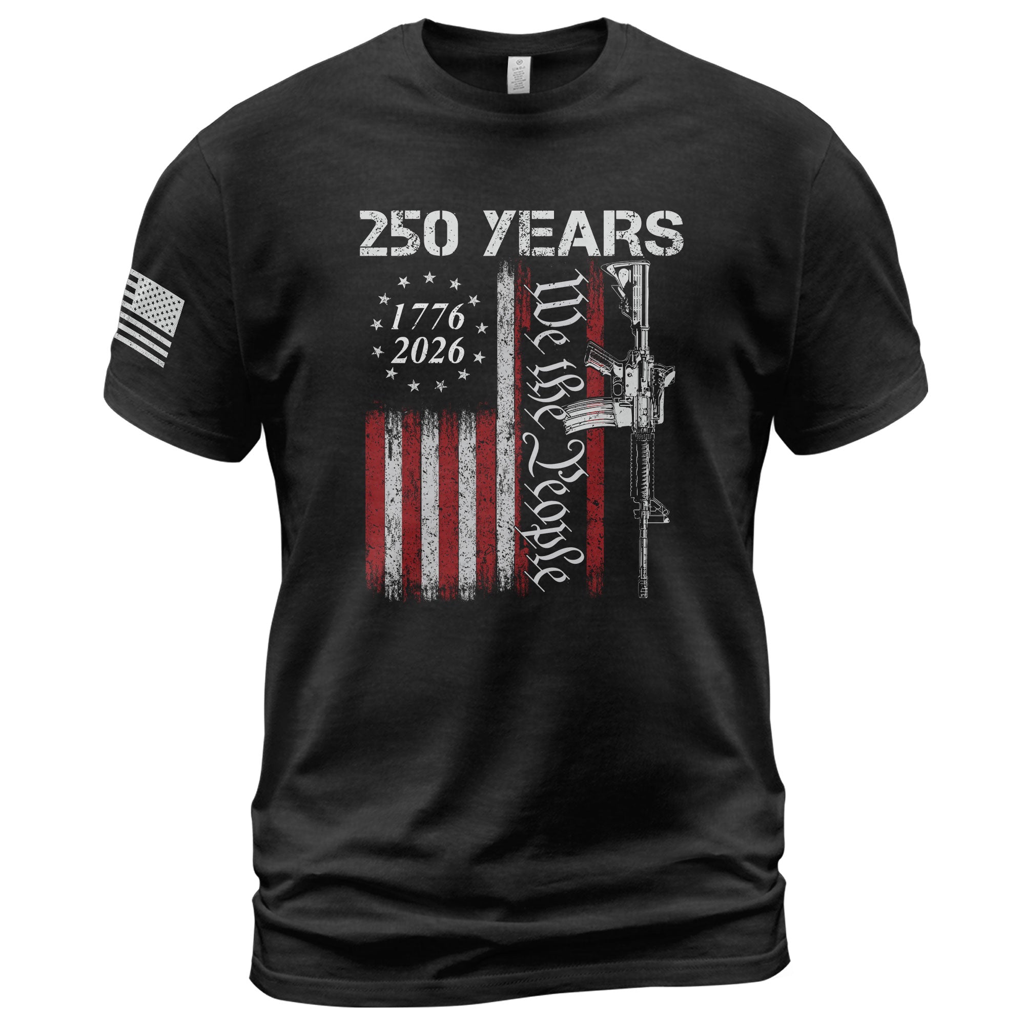 250 Years We The People T-Shirt – Vintage USA Flag 1776–2026 Independence Tee - Rust Field Wear