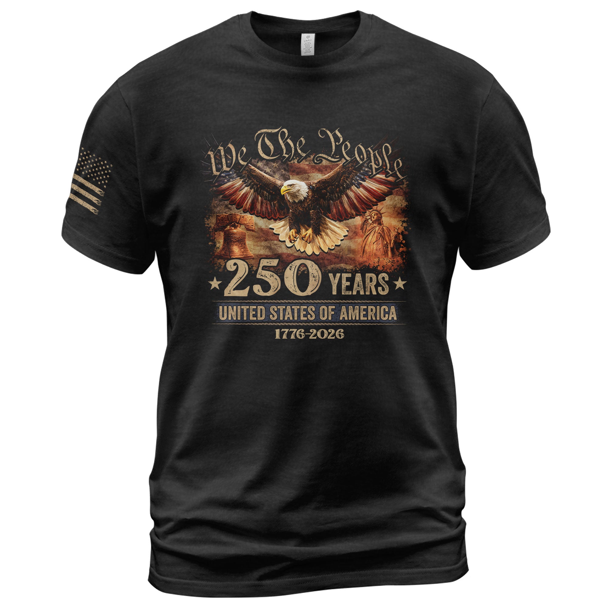 USA 250th Anniversary Shirt 1776-2026 Eagle Liberty Bell Statue of Liberty Patriotic - Rust Field Wear