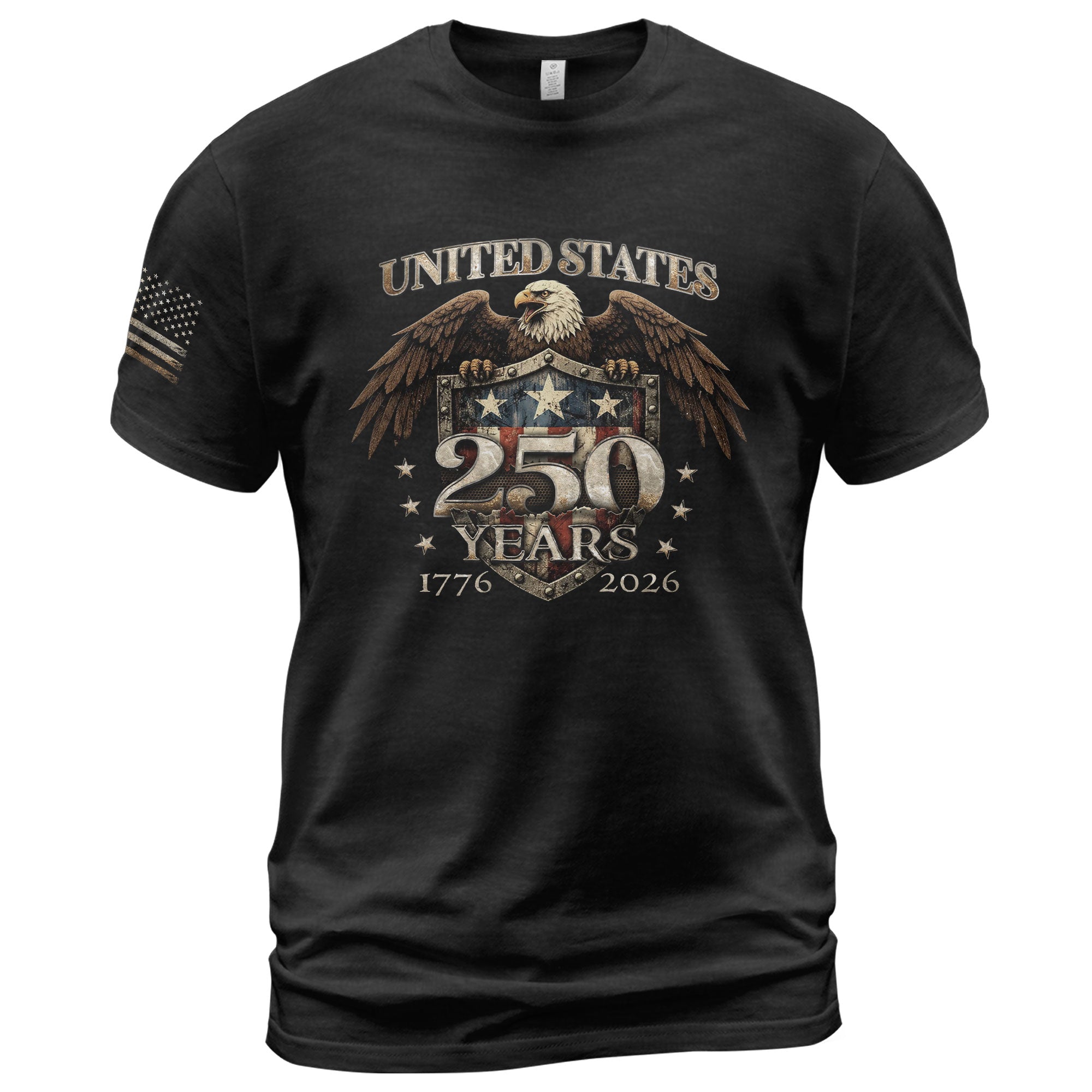 USA 250th Anniversary 250 Years Shirt 1776-2026 Patriotic American Eagle Shield - Rust Field Wear