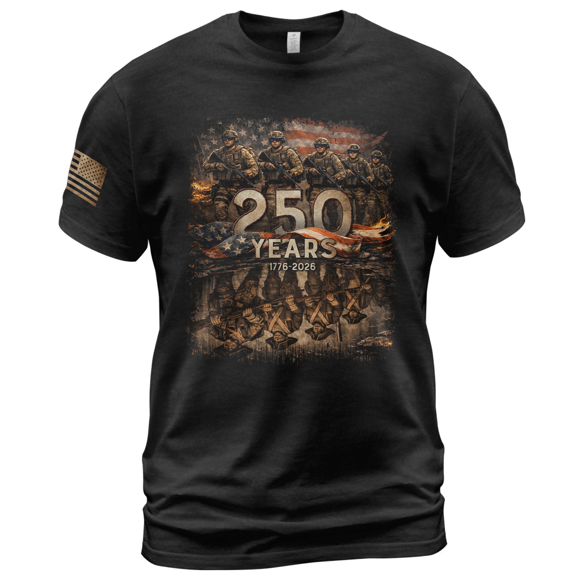 USA 250th Anniversary 250 Years Shirt 1776-2026 Brothers in Arms Patriotic Soldier Heritage - Rust Field Wear
