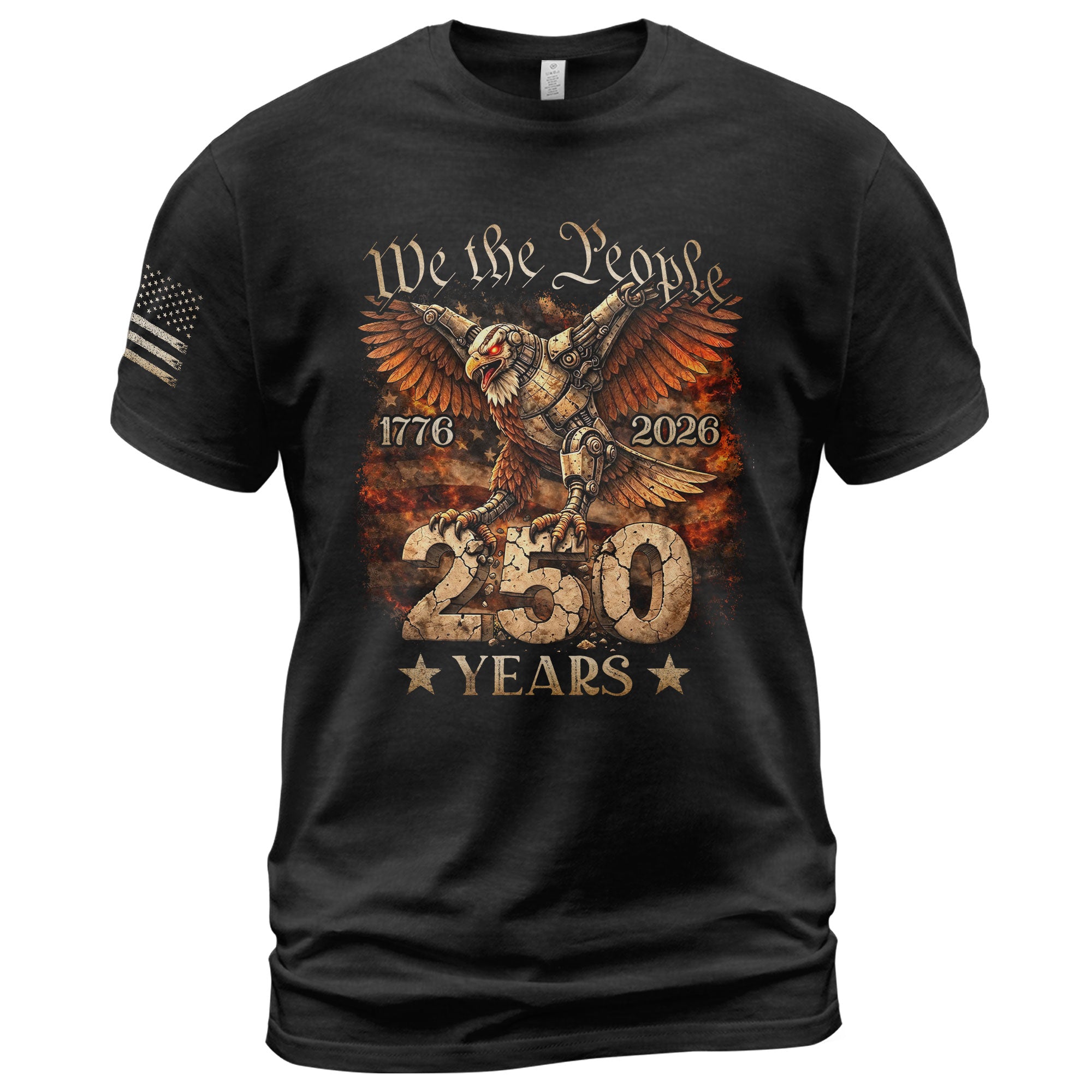 USA 250th Anniversary 250 Years Shirt 1776-2026 Mechanical Eagle We The People Mental Strength Patriotic - Rust Field Wear