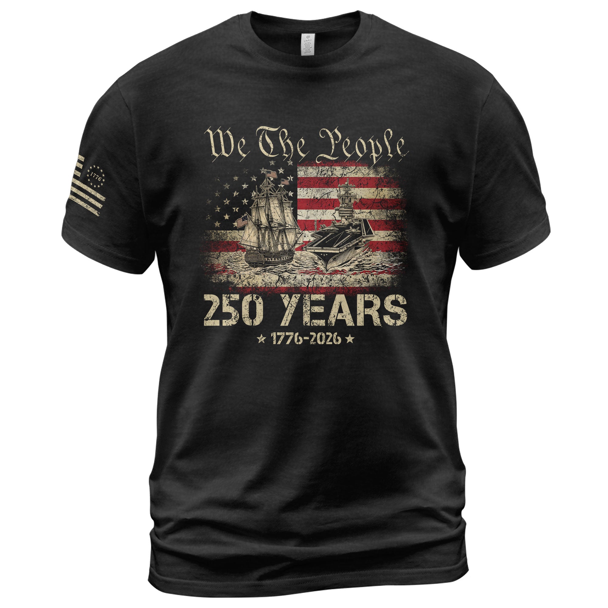 USA 250th Anniversary Shirt 250 Years 1776-2026 We The People Navy Battleship Patriotic - Rust Field Wear