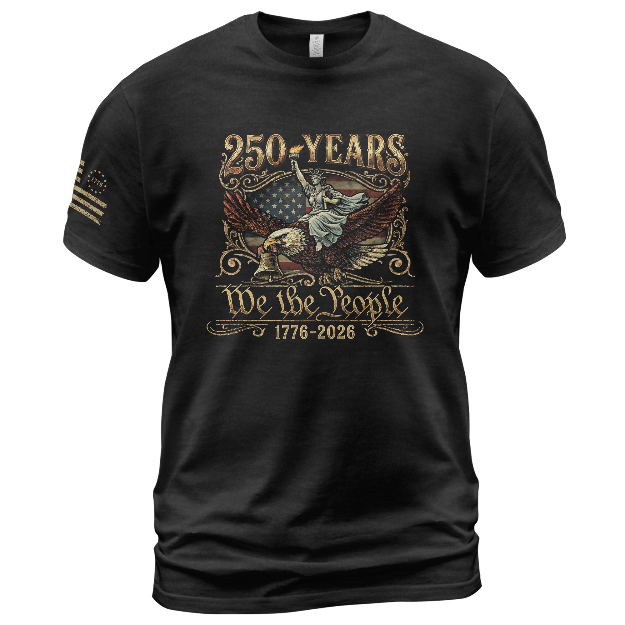 America 1776–2026 250 Years Anniversary Shirt, Torch of Freedom Design - Rust Field Wear