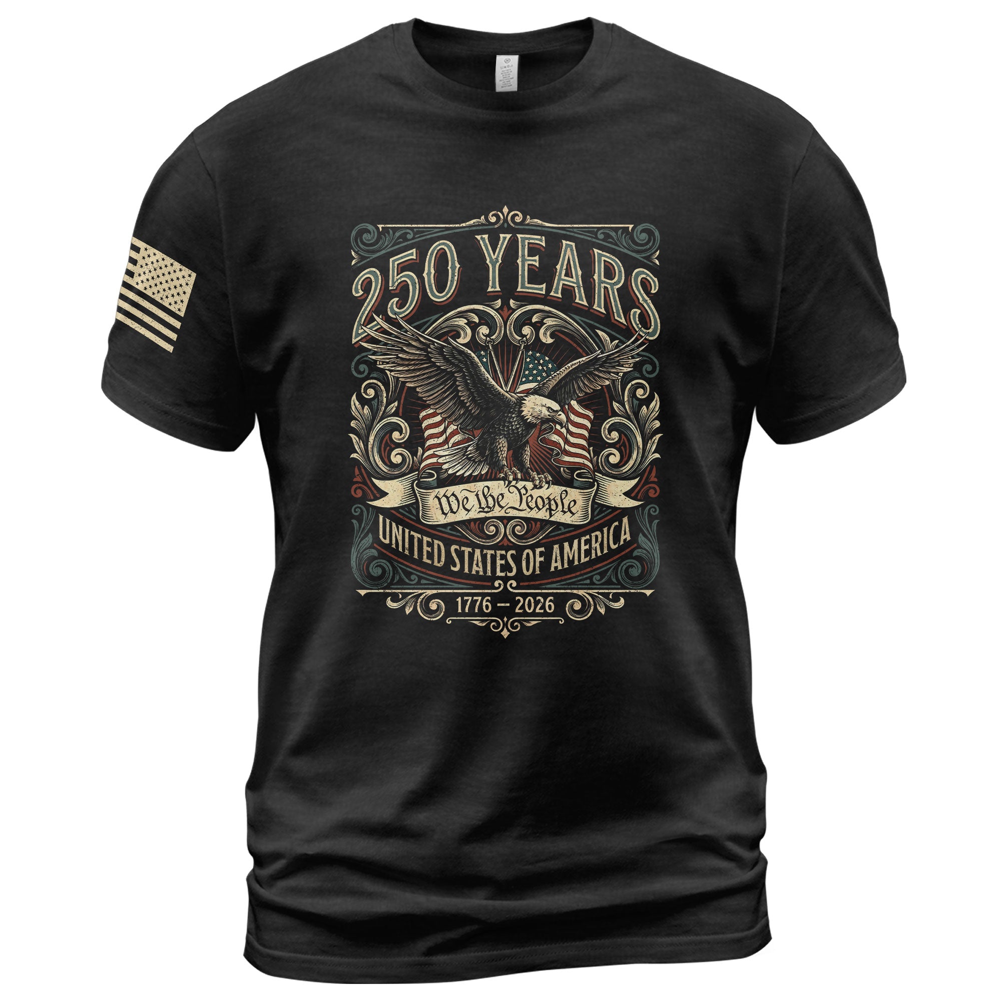 United States 250 Years Independence Shirt 1776–2026 American Eagle Patriotic Apparel - Rust Field Wear