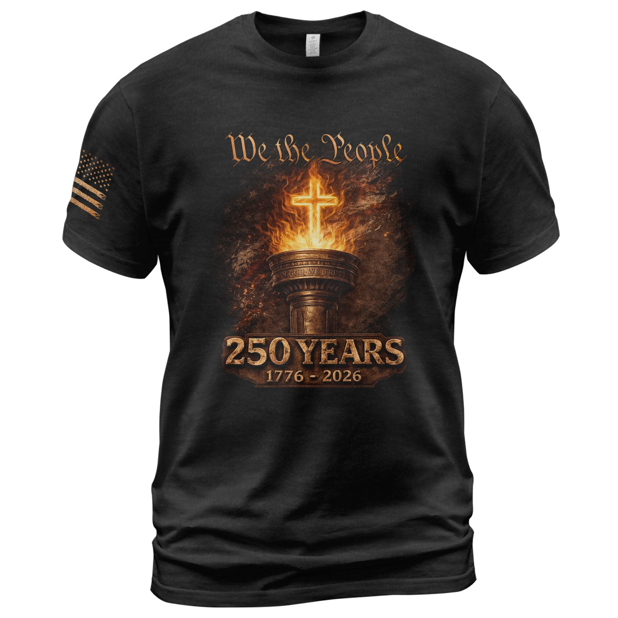 USA 250 Years Christian Freedom Heritage Shirt Patriotic Faith Apparel - Rust Field Wear