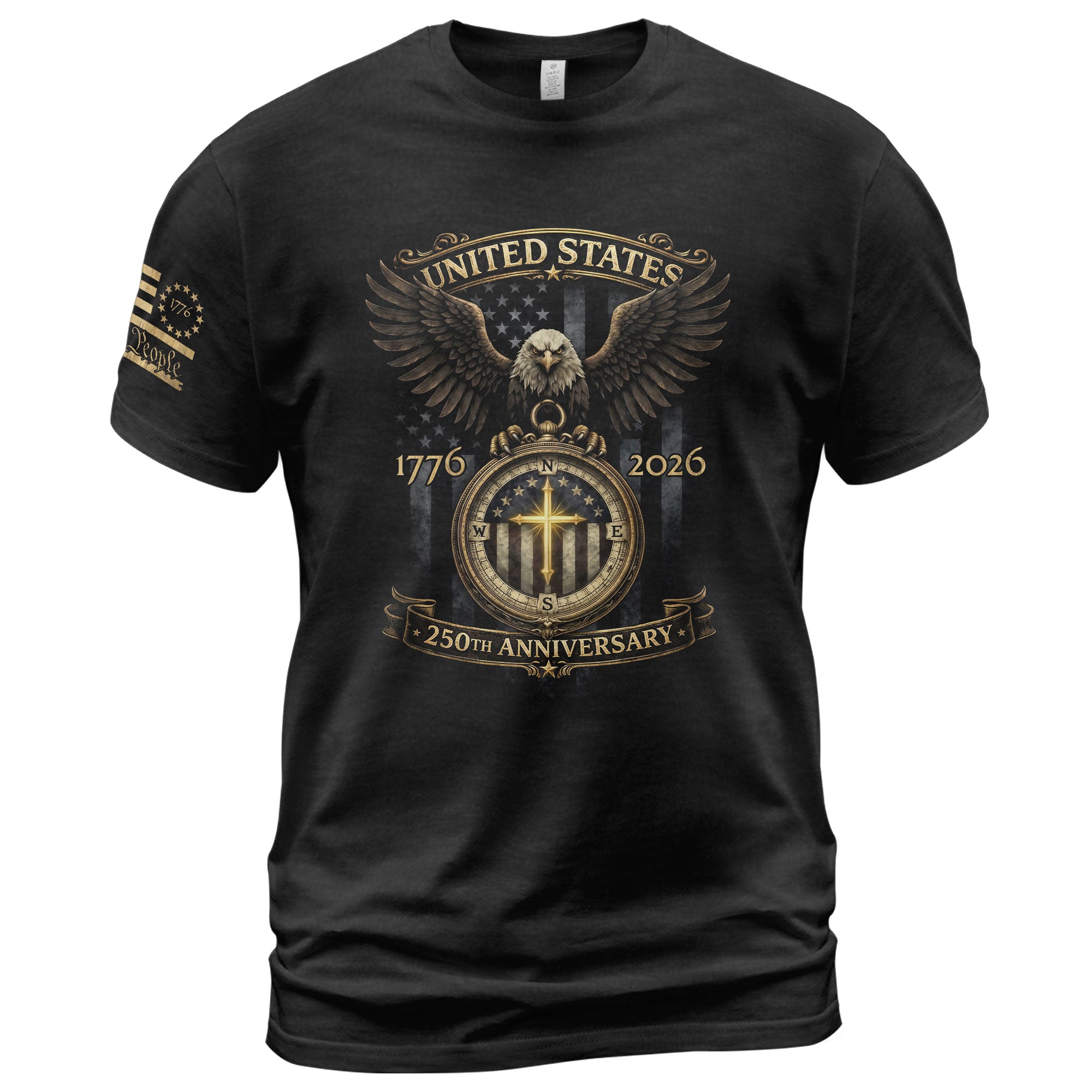 USA 1776–2026 Christian Patriotic Shirt 250 Years Faith and Freedom Celebration - Rust Field Wear