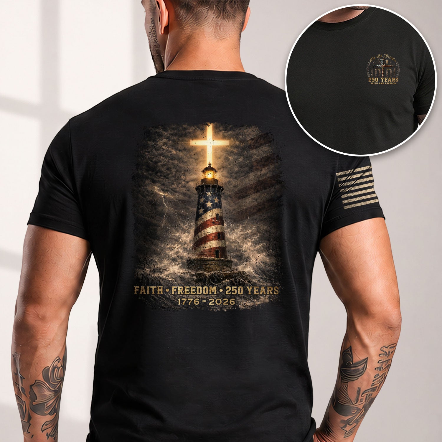 USA 250 Years Heritage Cross Shirt 1776–2026 Patriotic Celebration Shirt - Rust Field Wear