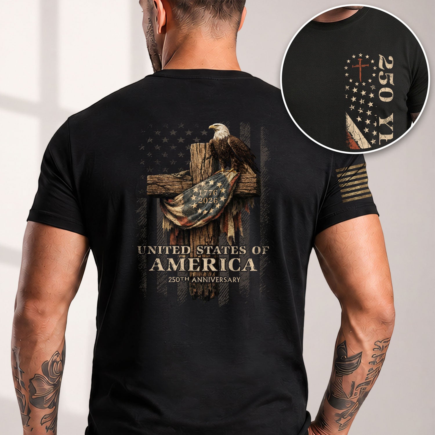 Faith & Freedom Christian USA Shirt 1776–2026 250 Year Commemorative - Rust Field Wear