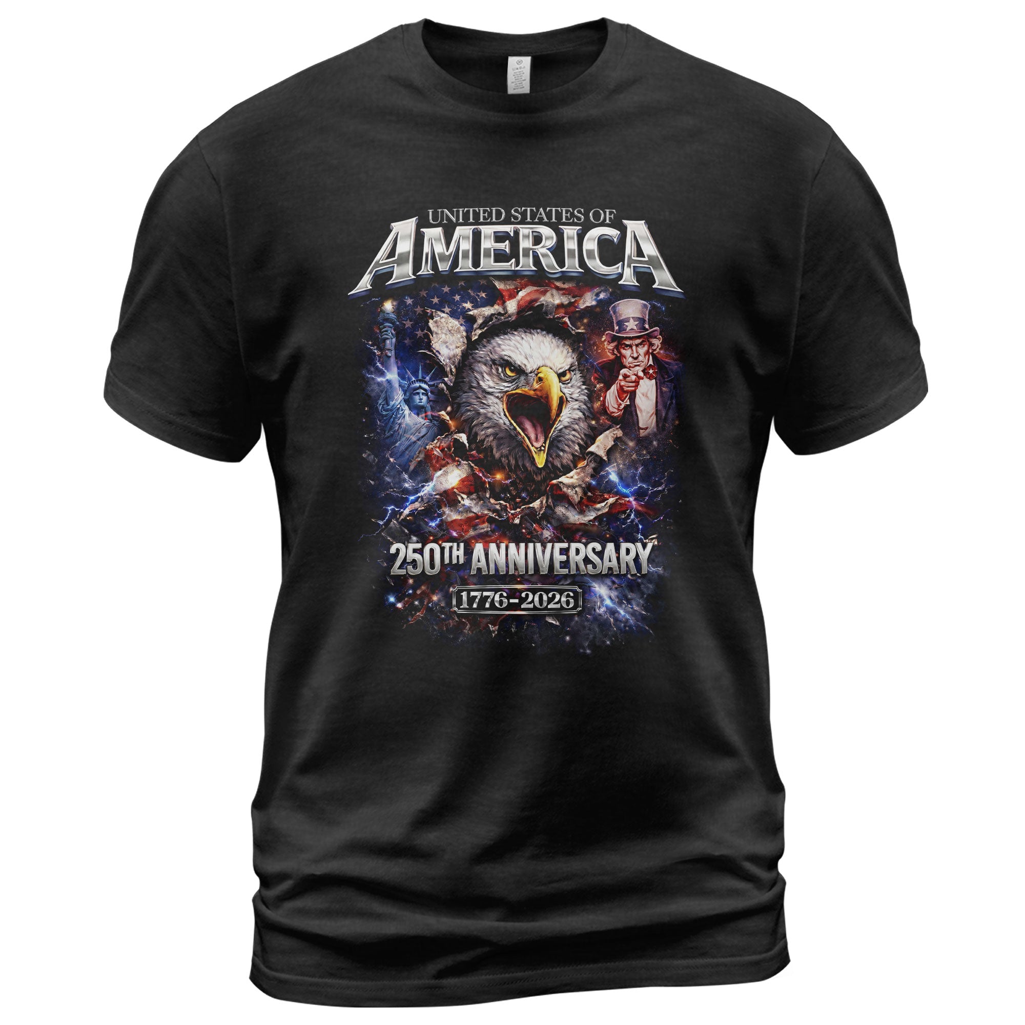 United States of 250 Years America Anniversary1776–2026 – Patriotic Tribute Graphic Tee - Rust Field Wear