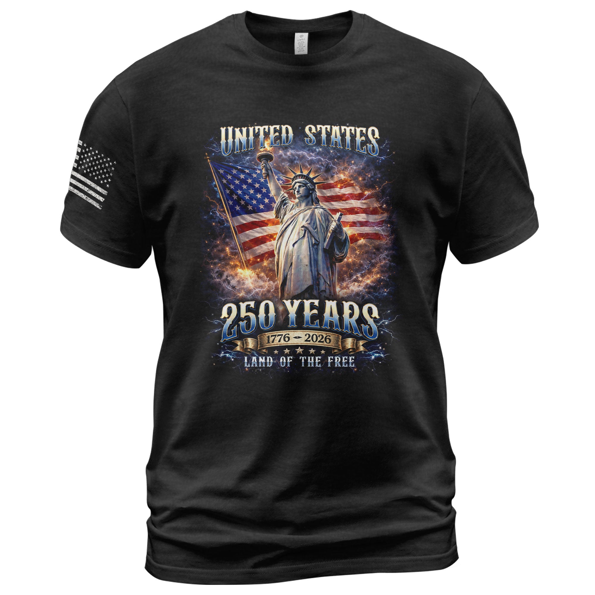 Statue of Liberty 250th Anniversary Bootleg Shirt - 1776-2026 USA 250 Years Tee, Retro Patriotic Lightning Graphic Apparel - Rust Field Wear