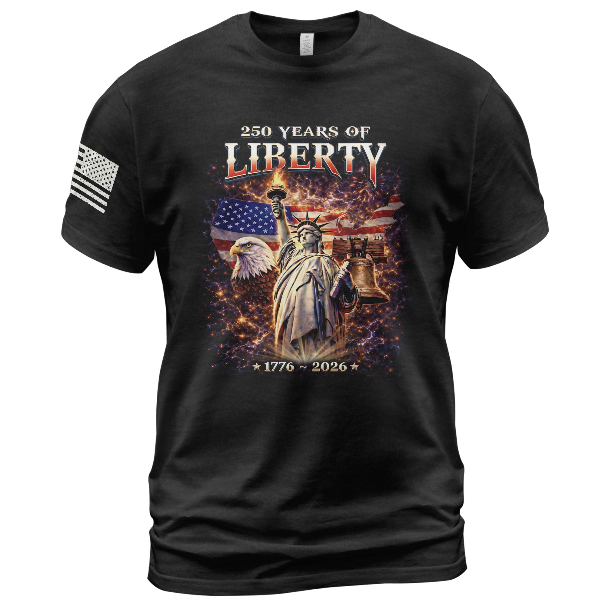 America 250th Anniversary Shirt - 1776-2026 Liberty Bell Tee, 250 Years of Freedom USA Birthday Merchandise - Rust Field Wear