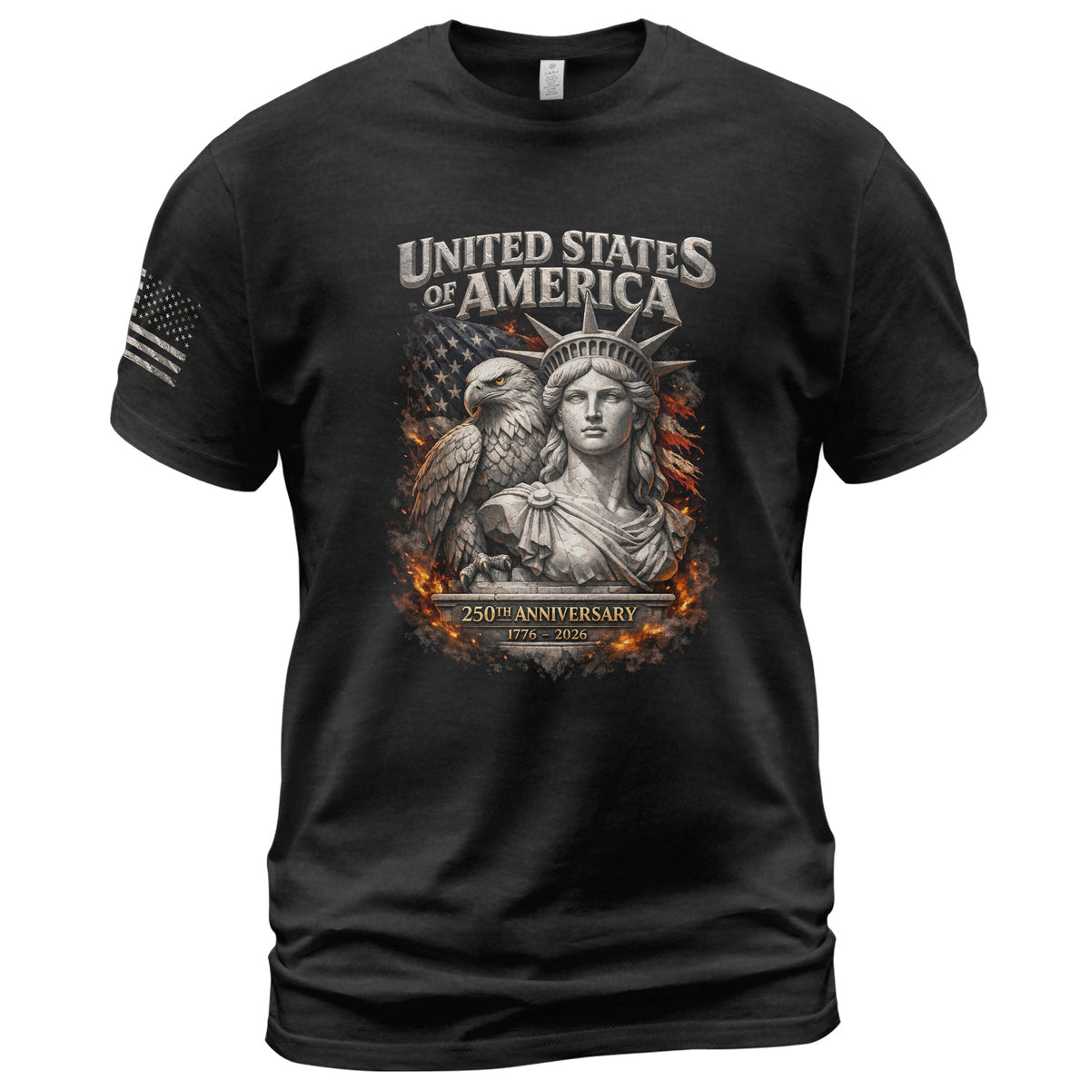 United States of America 250th Anniversary Shirt - Eagle & Lady Liberty 1776-2026 250 Years Tee - Rust Field Wear