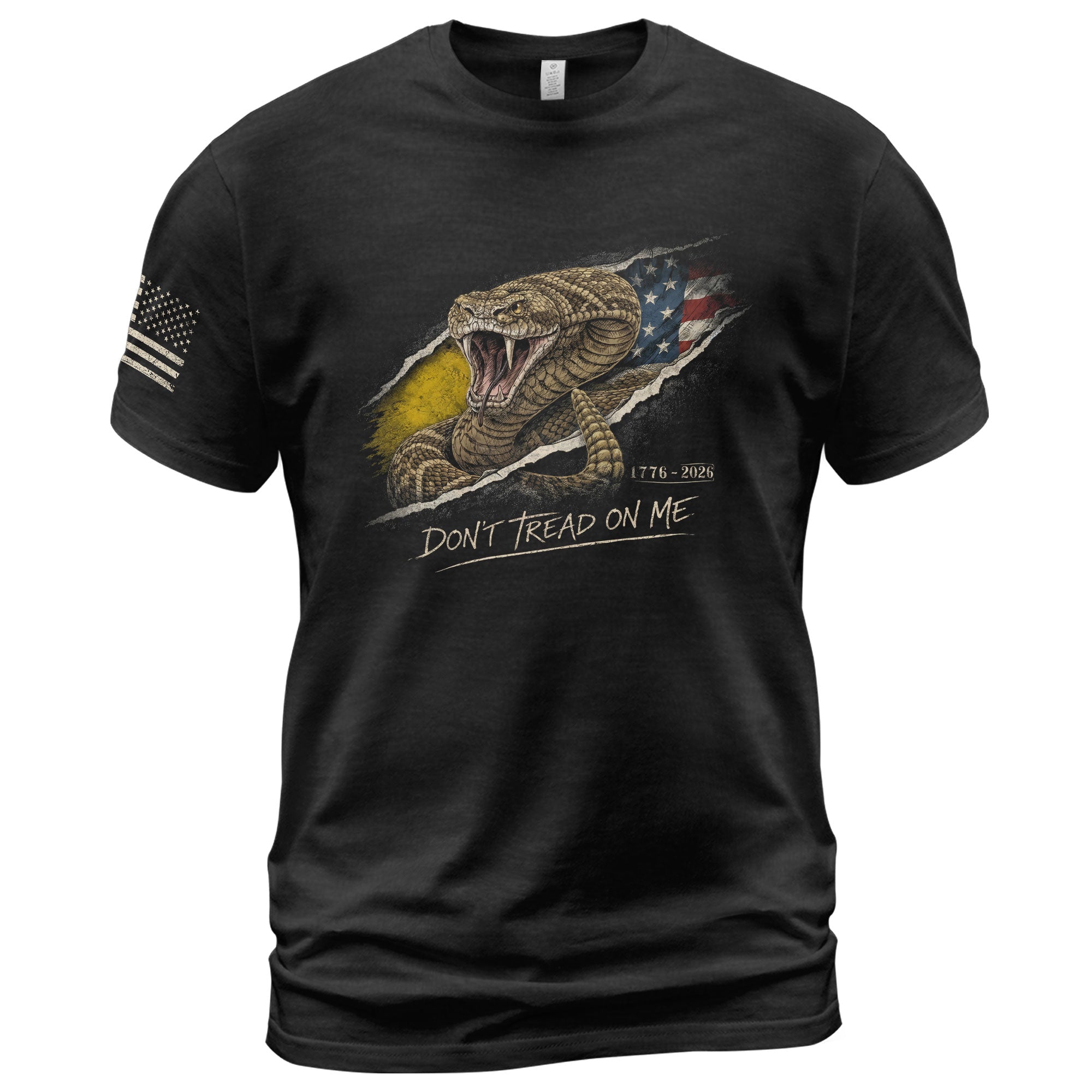 Don't Tread on Me America 250th Anniversary T-Shirt - 1776-2026 Gadsden Snake 250 Years Tee, Patriotic Freedom Shirt - Rust Field Wear