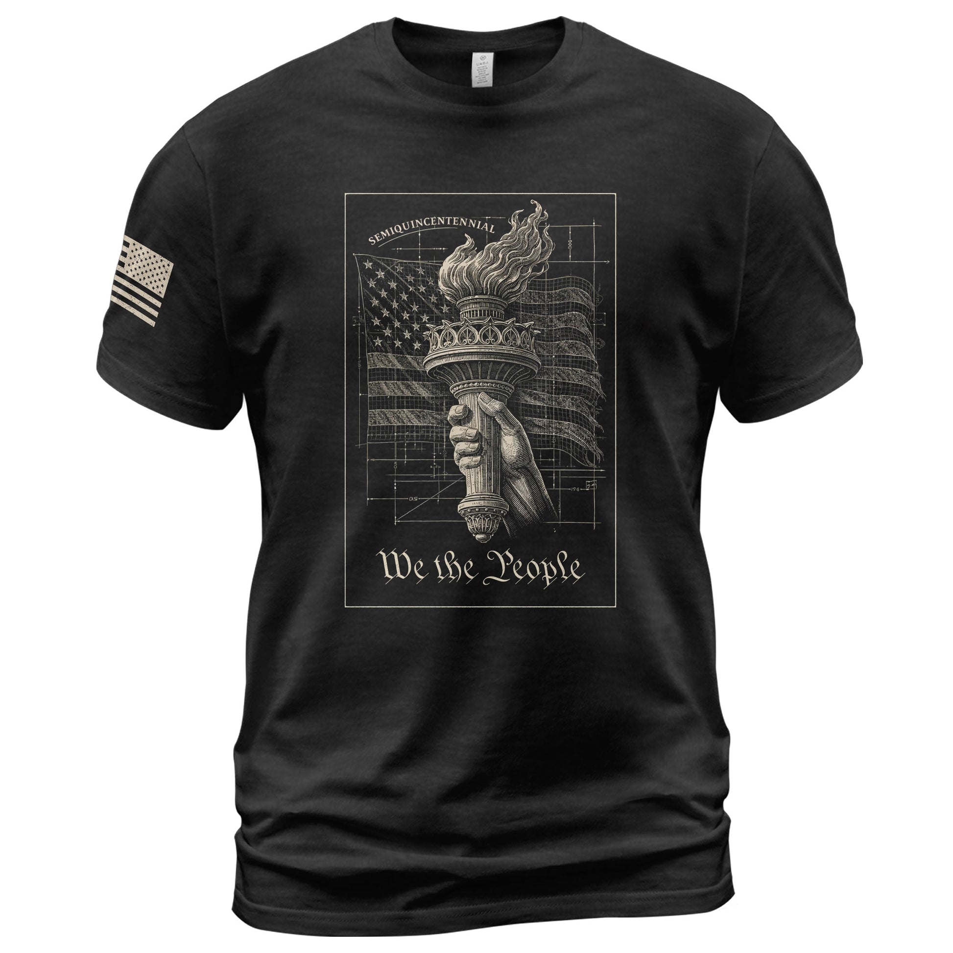America 250th Anniversary T-Shirt 1776-2026 – We The People Torch & Liberty Flag Tee - Rust Field Wear