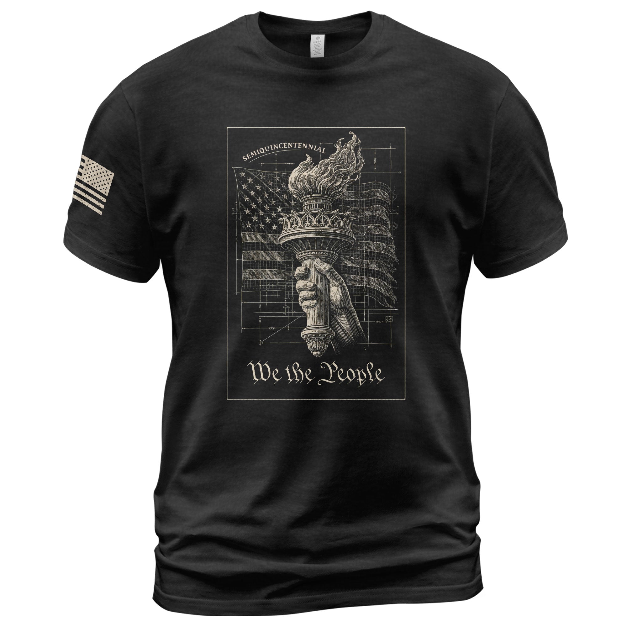 America 250th Anniversary T-Shirt 1776-2026 – We The People Torch & Liberty Flag Tee - Rust Field Wear