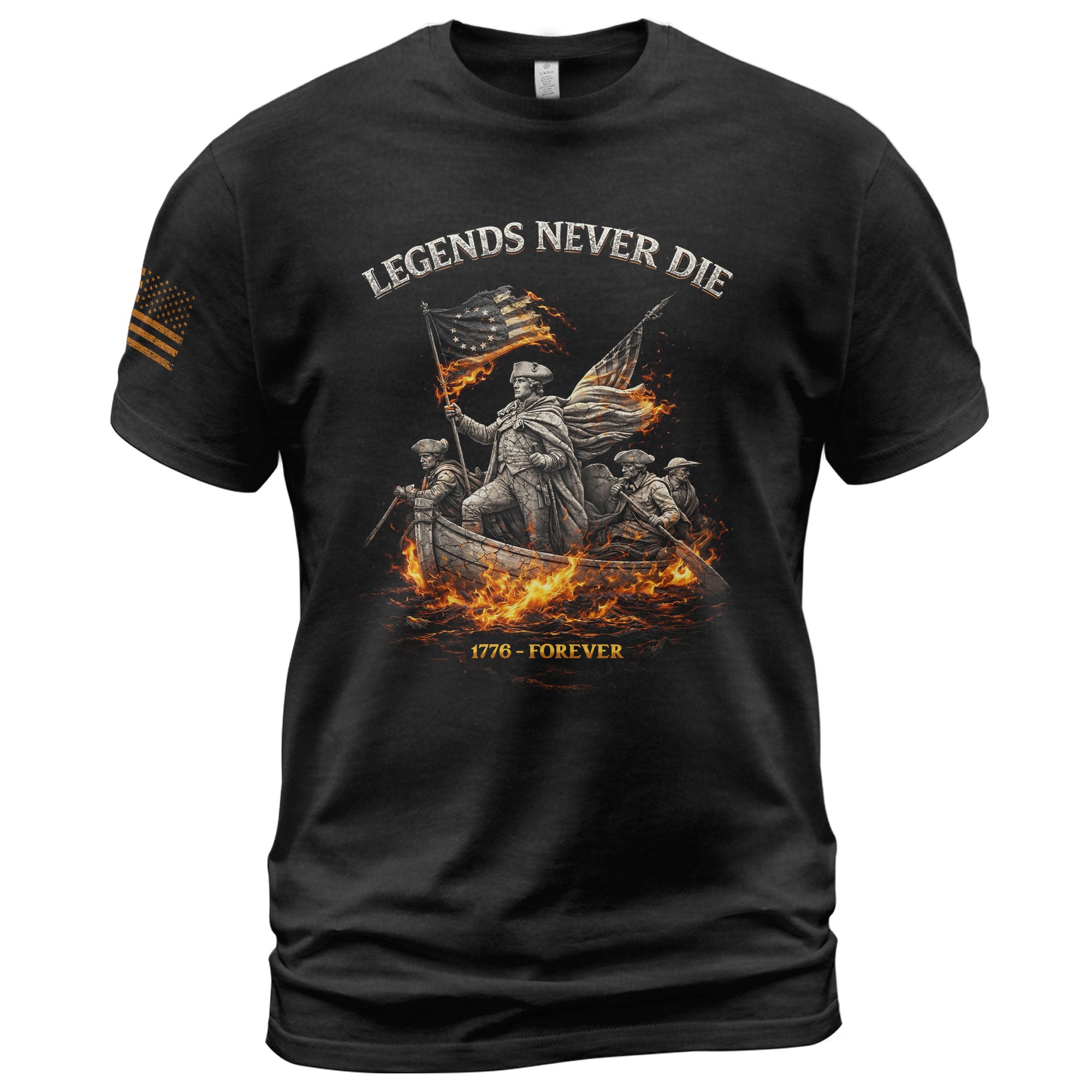 America 250th Anniversary T-Shirt 1776-2026 – Legends Never Die George Washington Retro Tee - Rust Field Wear