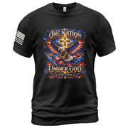 America 250th Anniversary 1776-2026 T-Shirt – USA Eagle & Cross Flag One Nation Under God 250 Years of Faith Patriotic Bootleg Shirt - Rust Field Wear