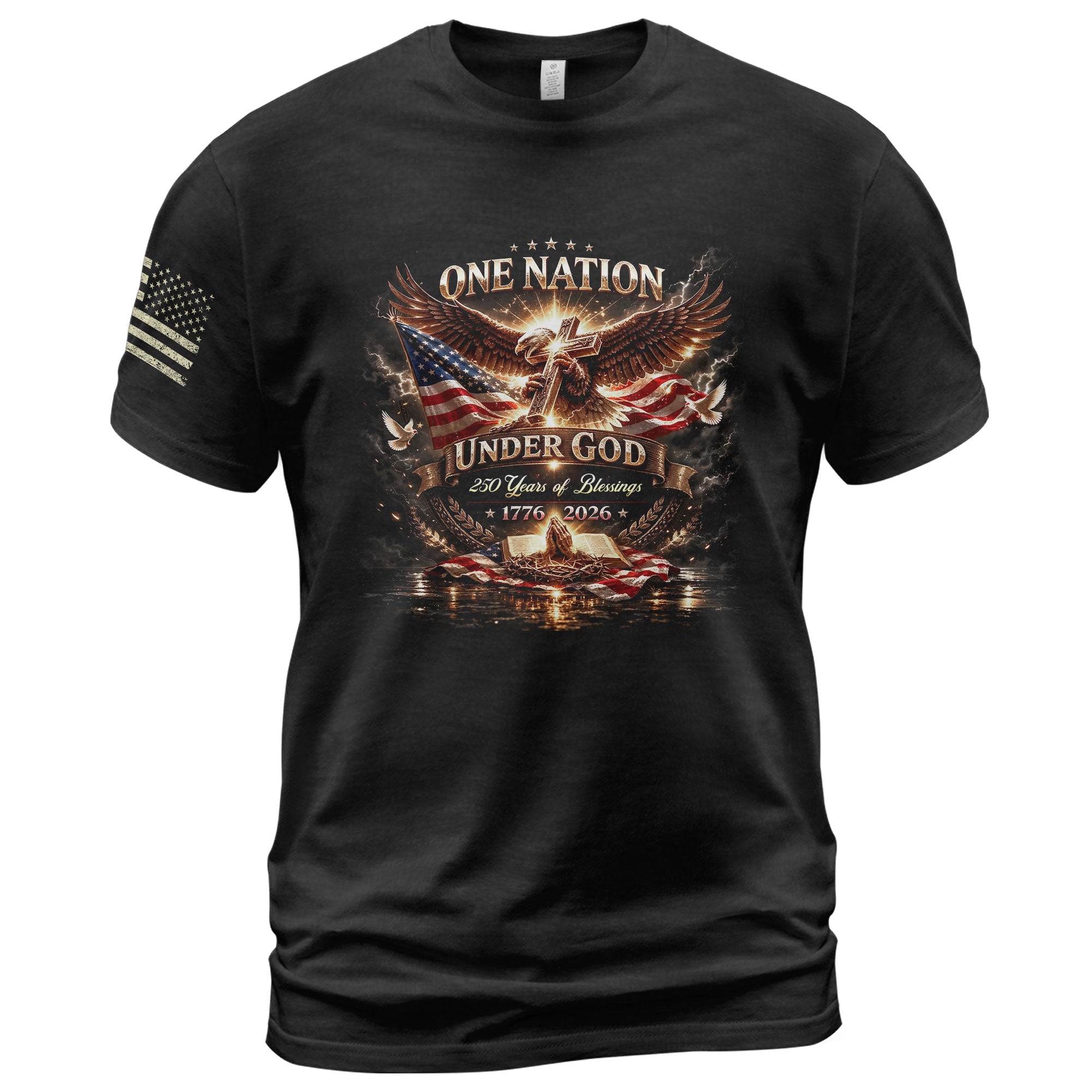 250 Years of Blessings 1776-2026 250 Years Anniversary T-Shirt – Patriotic Flag Freedom 1776 Bootleg Style Shirt - Rust Field Wear