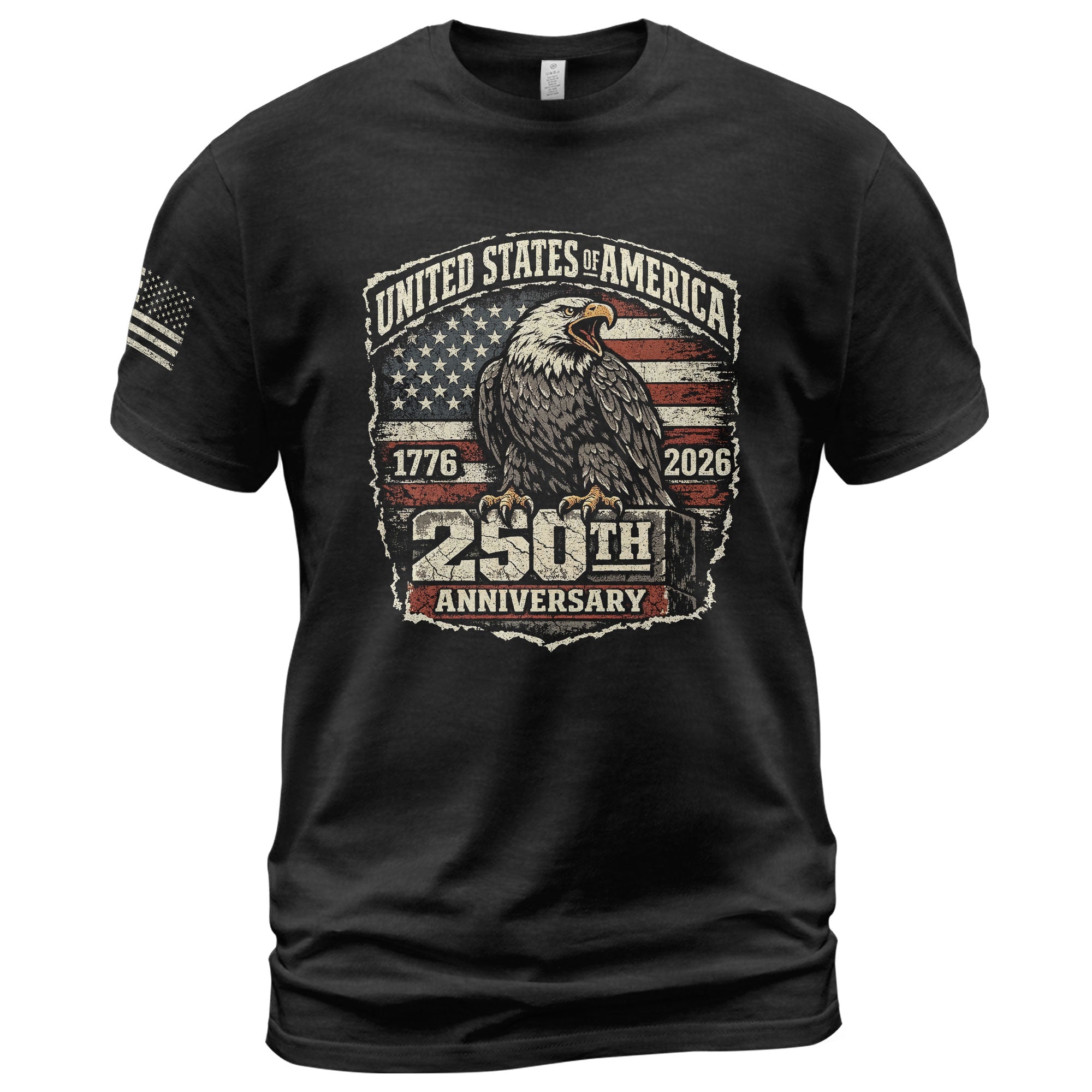 America 250th Anniversary T-Shirt 1776-2026 – USA Patriotic Eagle Legacy Tee - Rust Field Wear