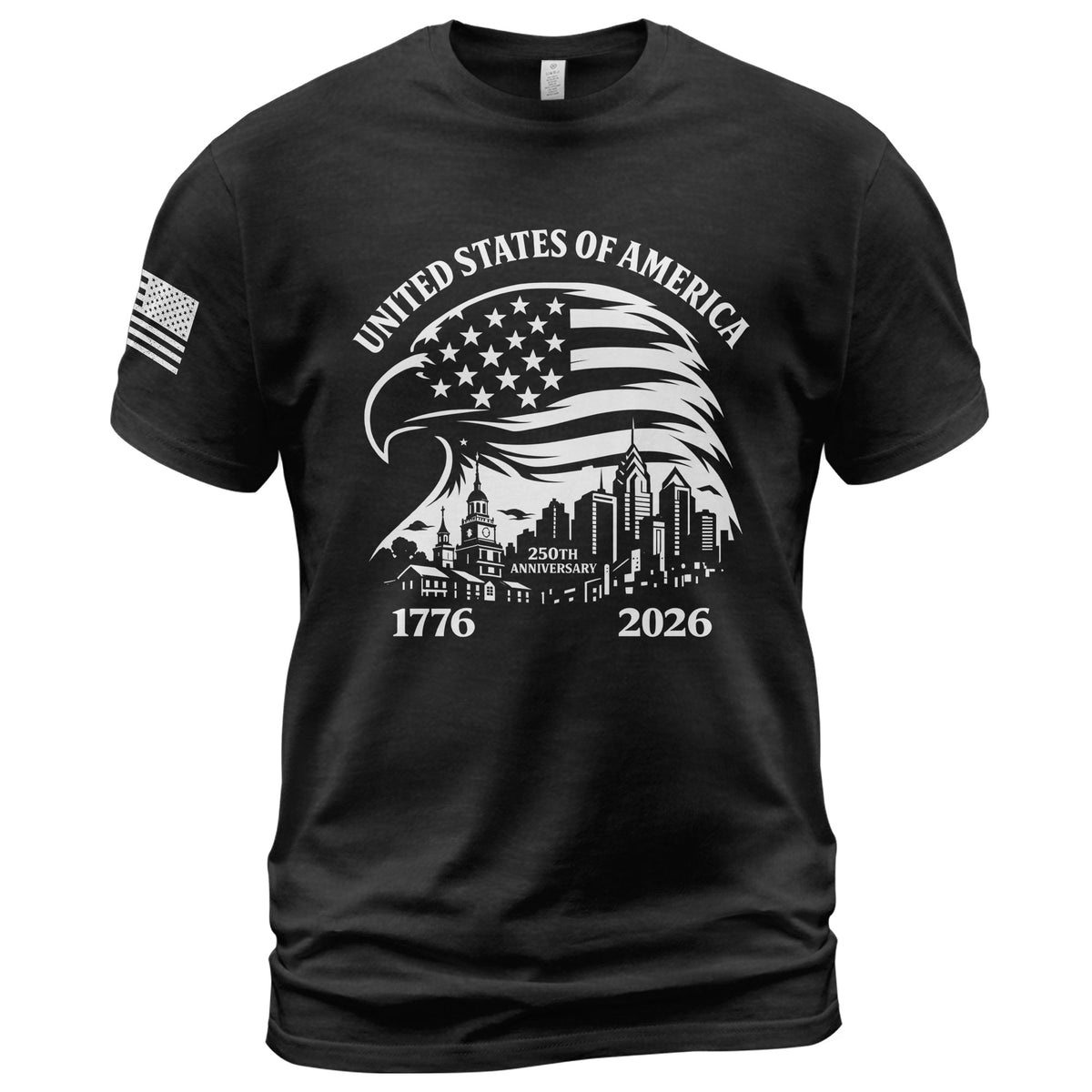 USA 250th Anniversary 1776-2026 T-Shirt – Eagle & American Flag Patriotic Freedom Mens Shirt - Rust Field Wear