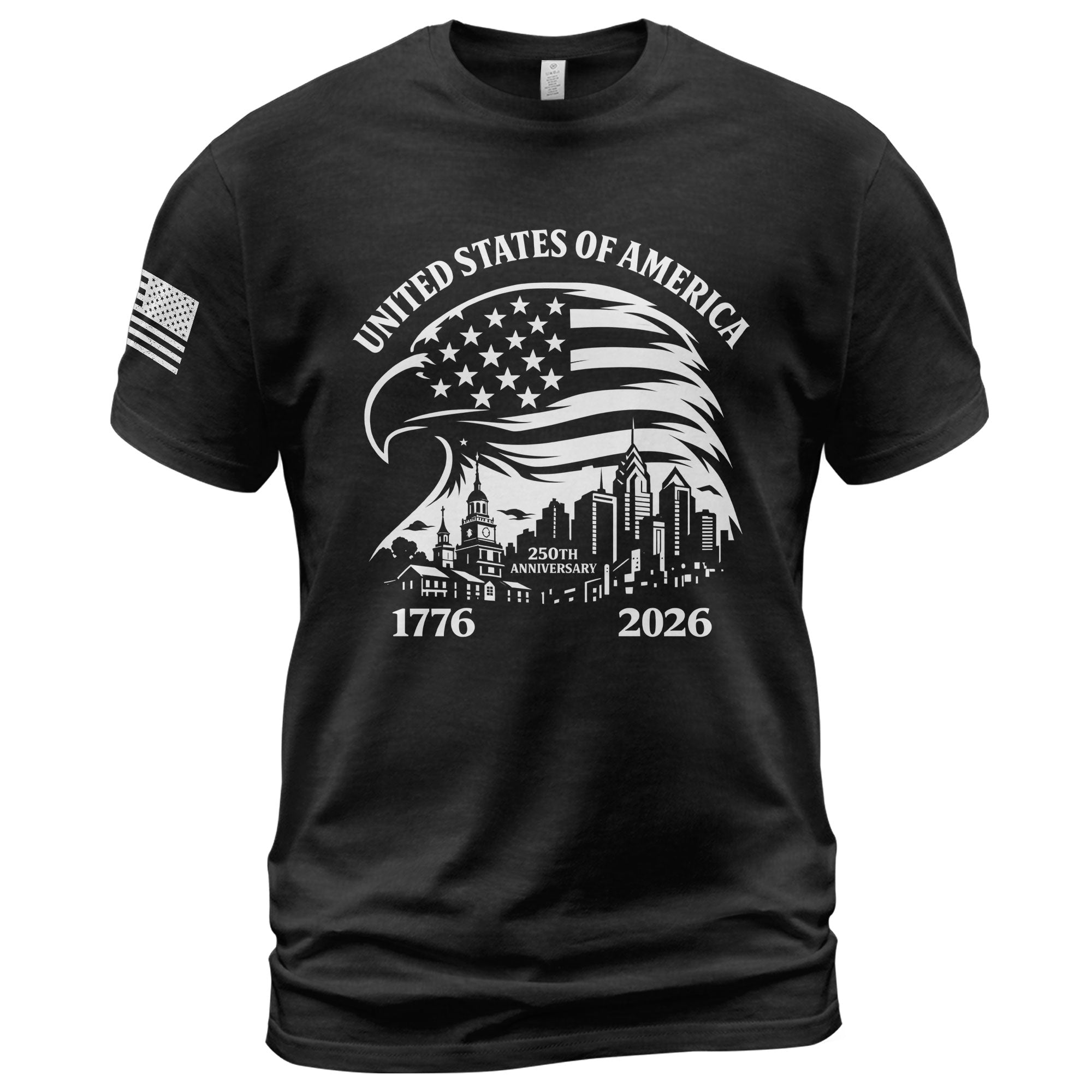 USA 250th Anniversary 1776-2026 T-Shirt – Eagle & American Flag Patriotic Freedom Mens Shirt - Rust Field Wear