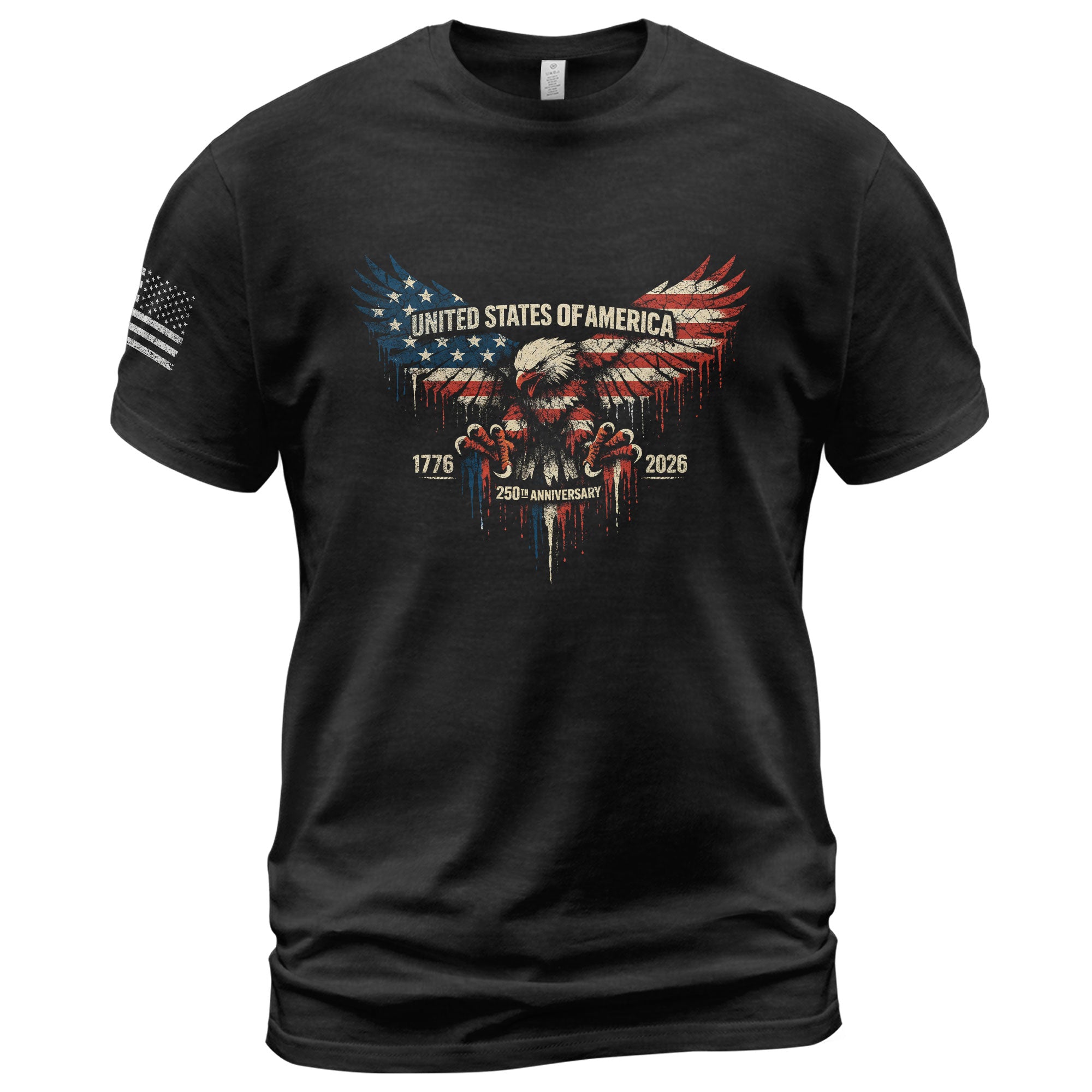 America 250th Anniversary 1776-2026 T-Shirt – USA Flag & Eagle Patriotic 250 Years of Freedom Tee - Rust Field Wear