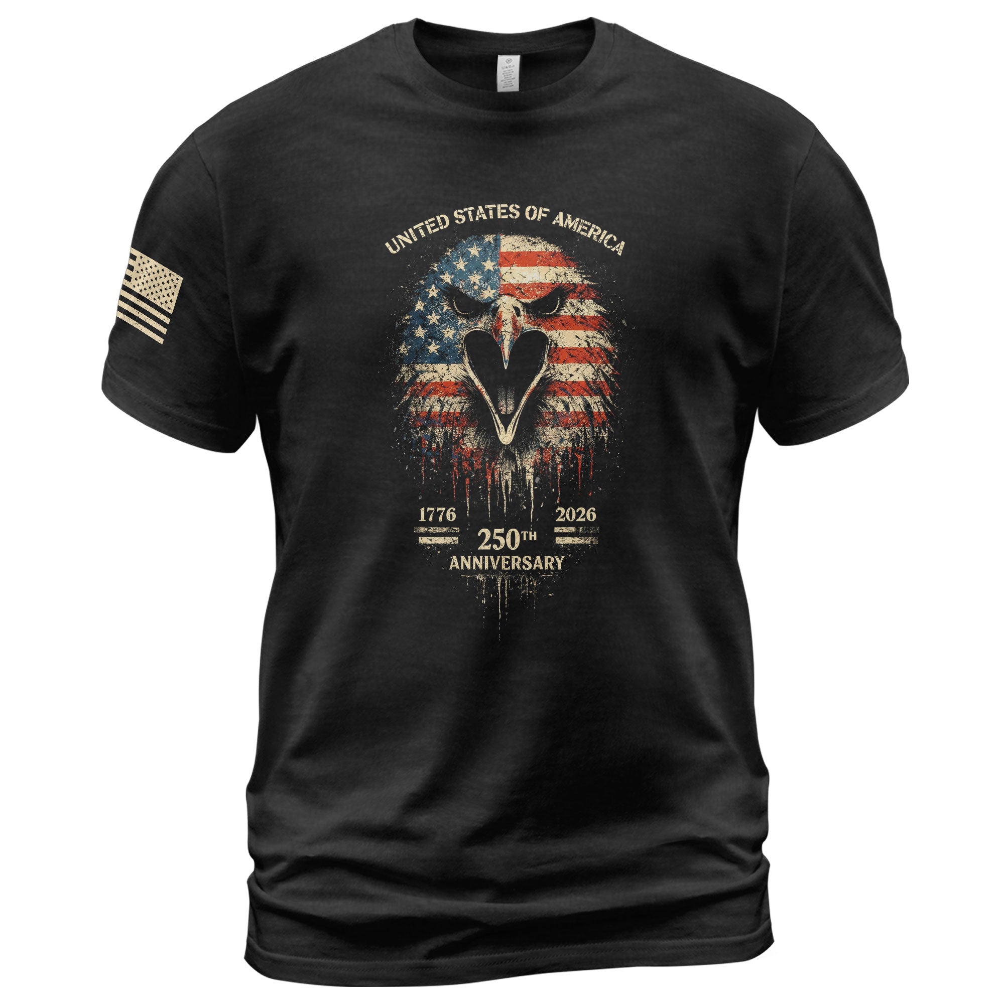 USA 250th Anniversary 1776-2026 T-Shirt – America Flag Eagle Patriotic Freedom Shirt - Rust Field Wear