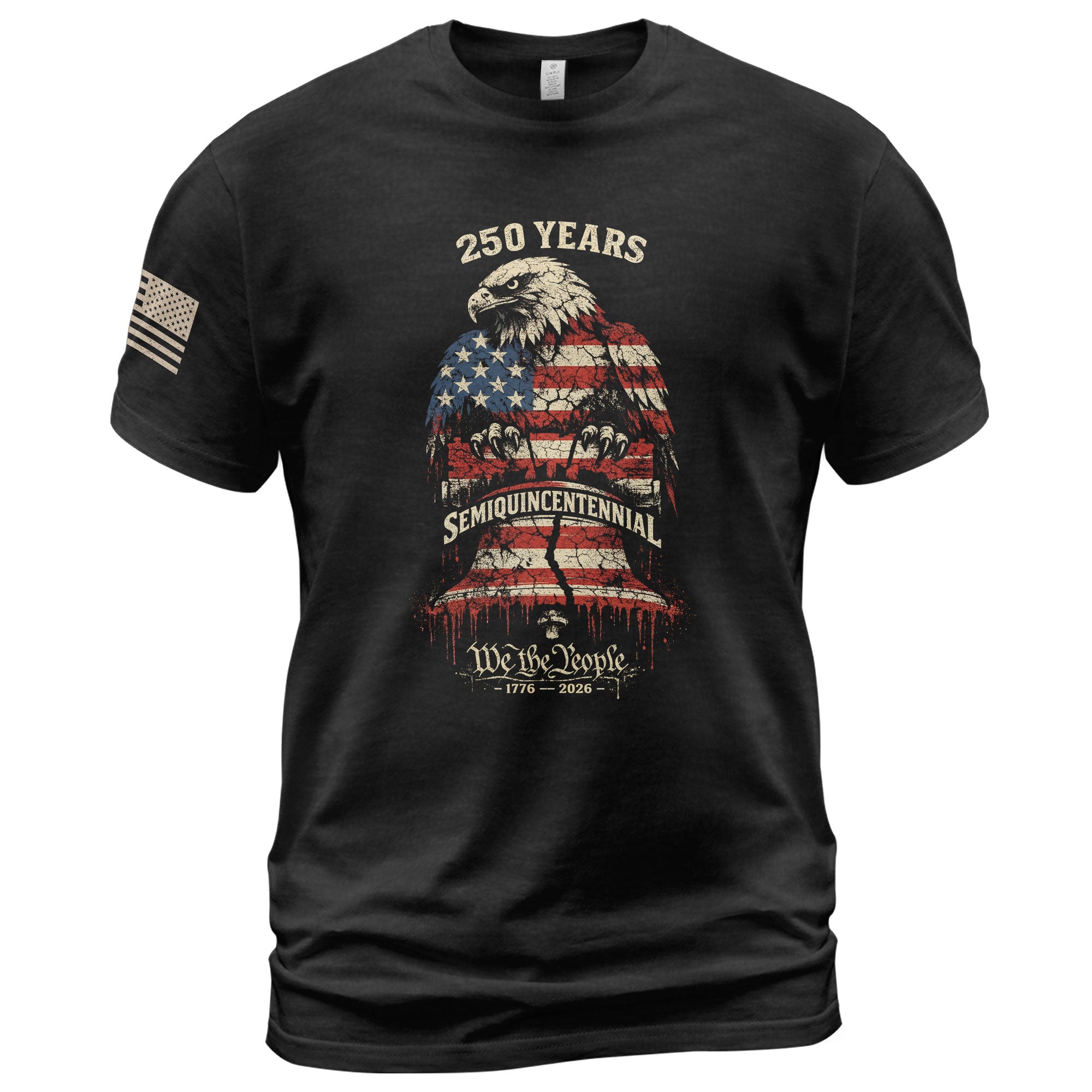 1776-2026 America 250th Anniversary T-Shirt – Liberty Bell & Eagle We The People Patriotic Mens Tee - Rust Field Wear