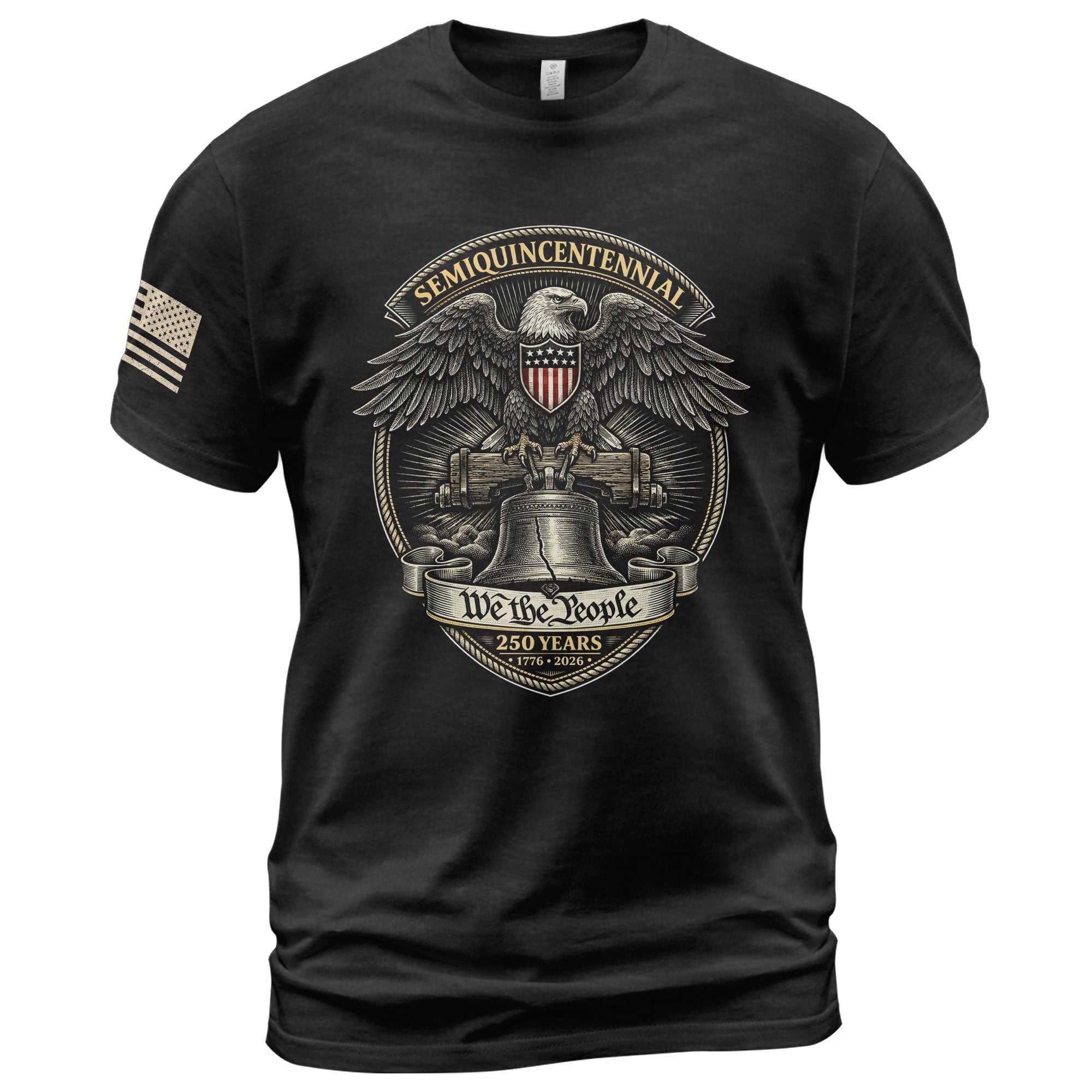 America 250th Anniversary T-Shirt (1776-2026) – We The People, Liberty Bell & Eagle Patriotic Tee - Rust Field Wear