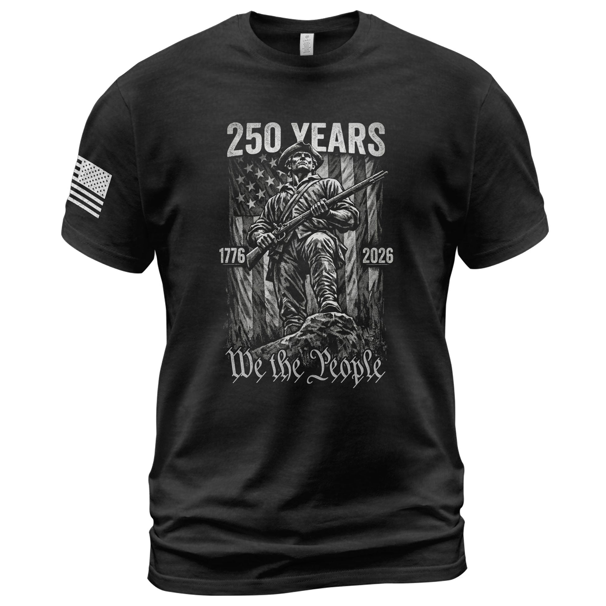 American Revolution 250th Anniversary 1776-2026 T-Shirt – We The People Minuteman Patriotic USA 250 Years Tee - Rust Field Wear