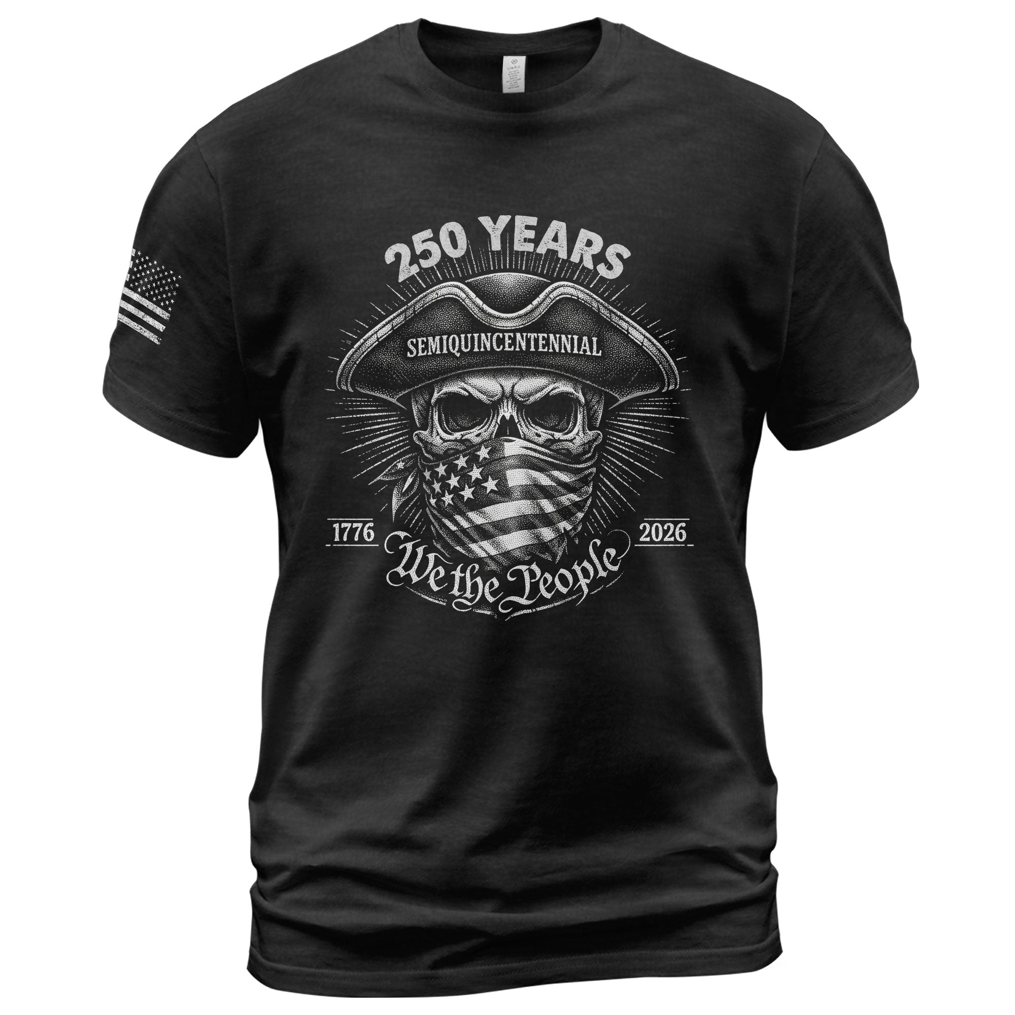 America 250th Anniversary T-Shirt (1776-2026) – We The People Patriot Skull & Revolution Tee - Rust Field Wear