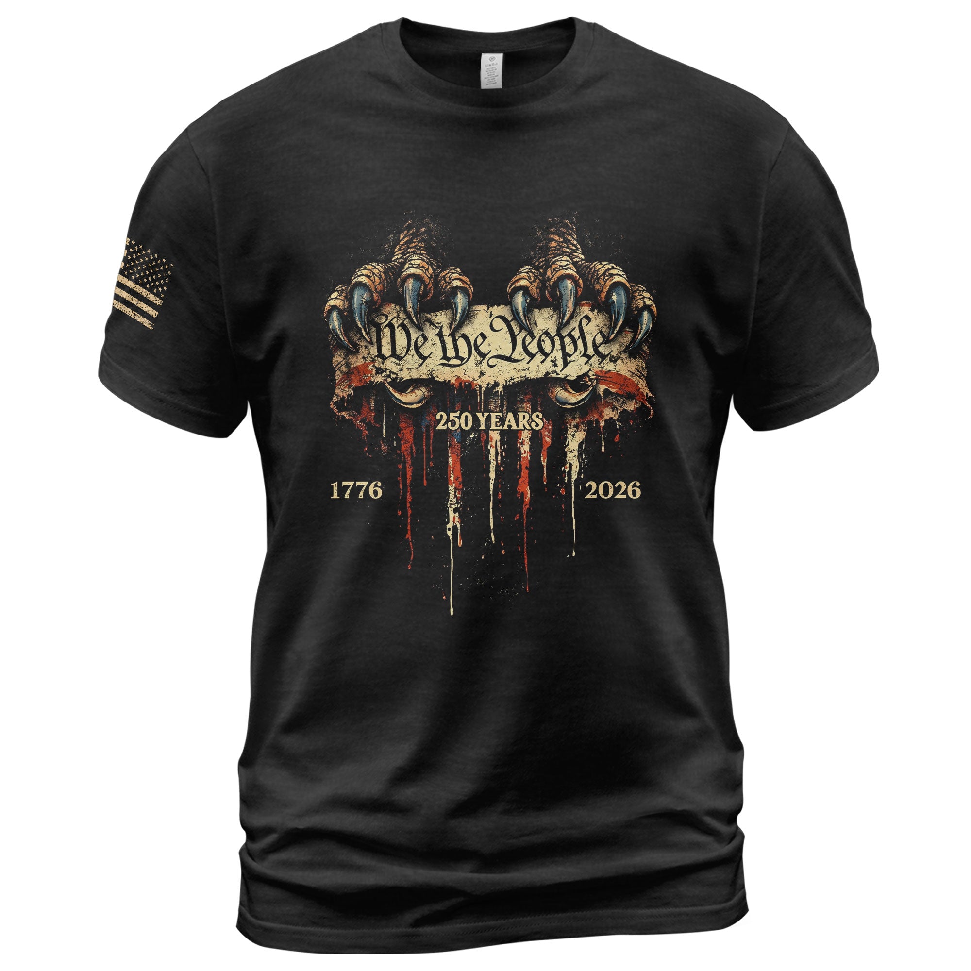 USA 250th Anniversary 1776-2026 T-Shirt – Patriotic Eagle Talons We The People America Tee - Rust Field Wear