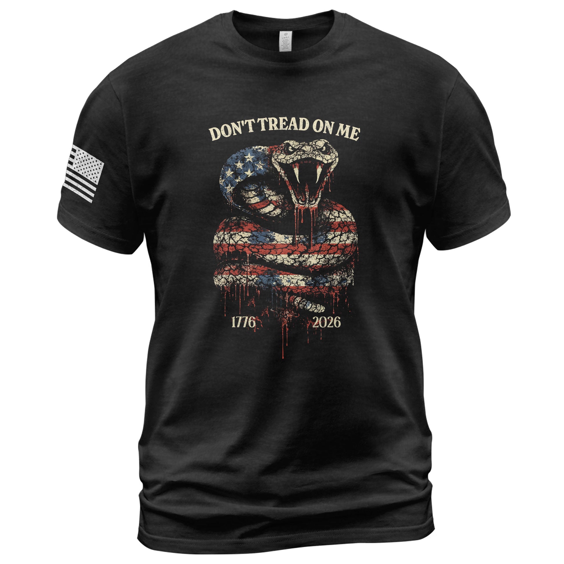 America 250th Anniversary 1776-2026 T-Shirt – Don’t Tread On Me Patriotic Snake 250 Years of Liberty Tee - Rust Field Wear