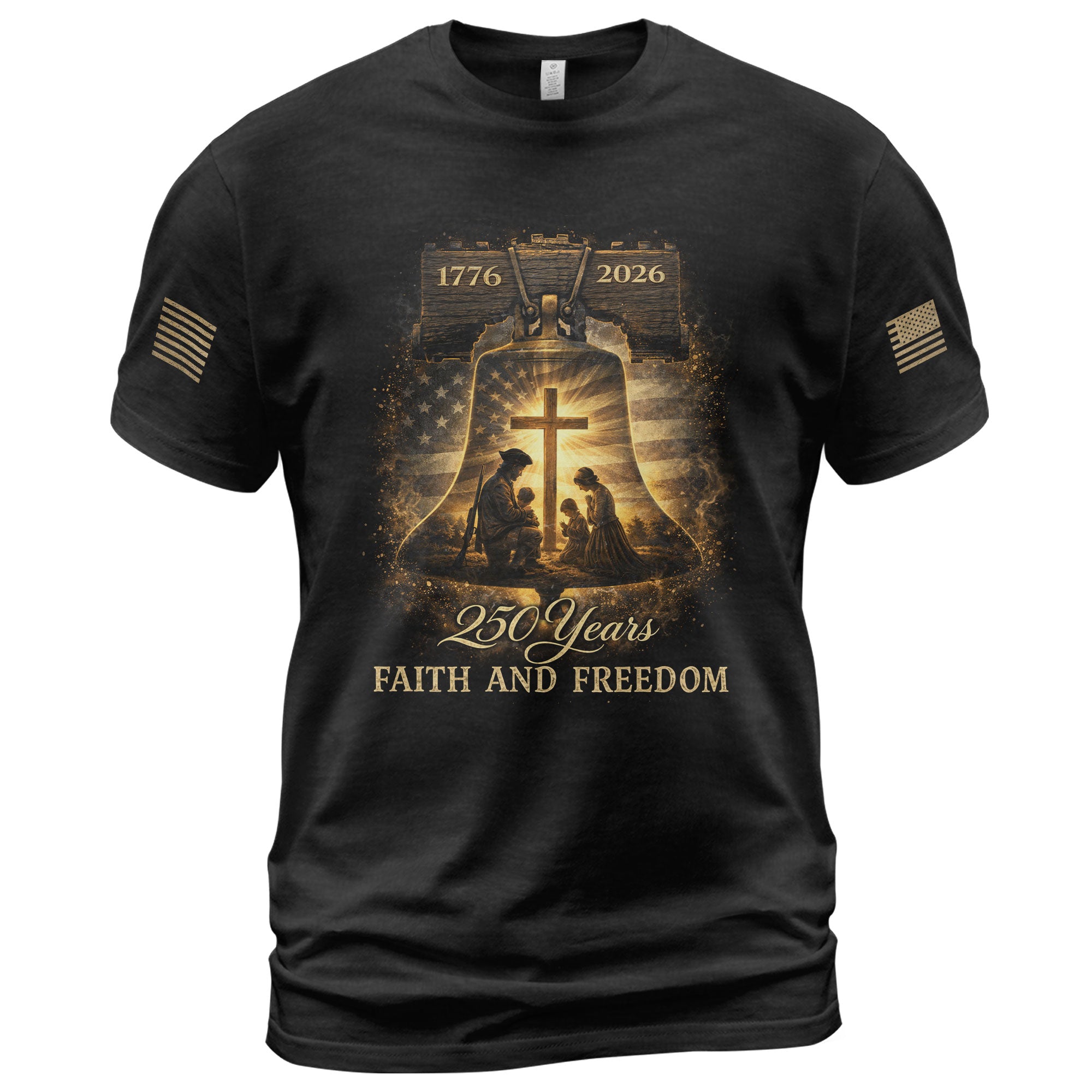 America 250th Anniversary Hoodie 1776-2026 – Family Prayer & Holy Cross Christian Hoodie - Rust Field Wear