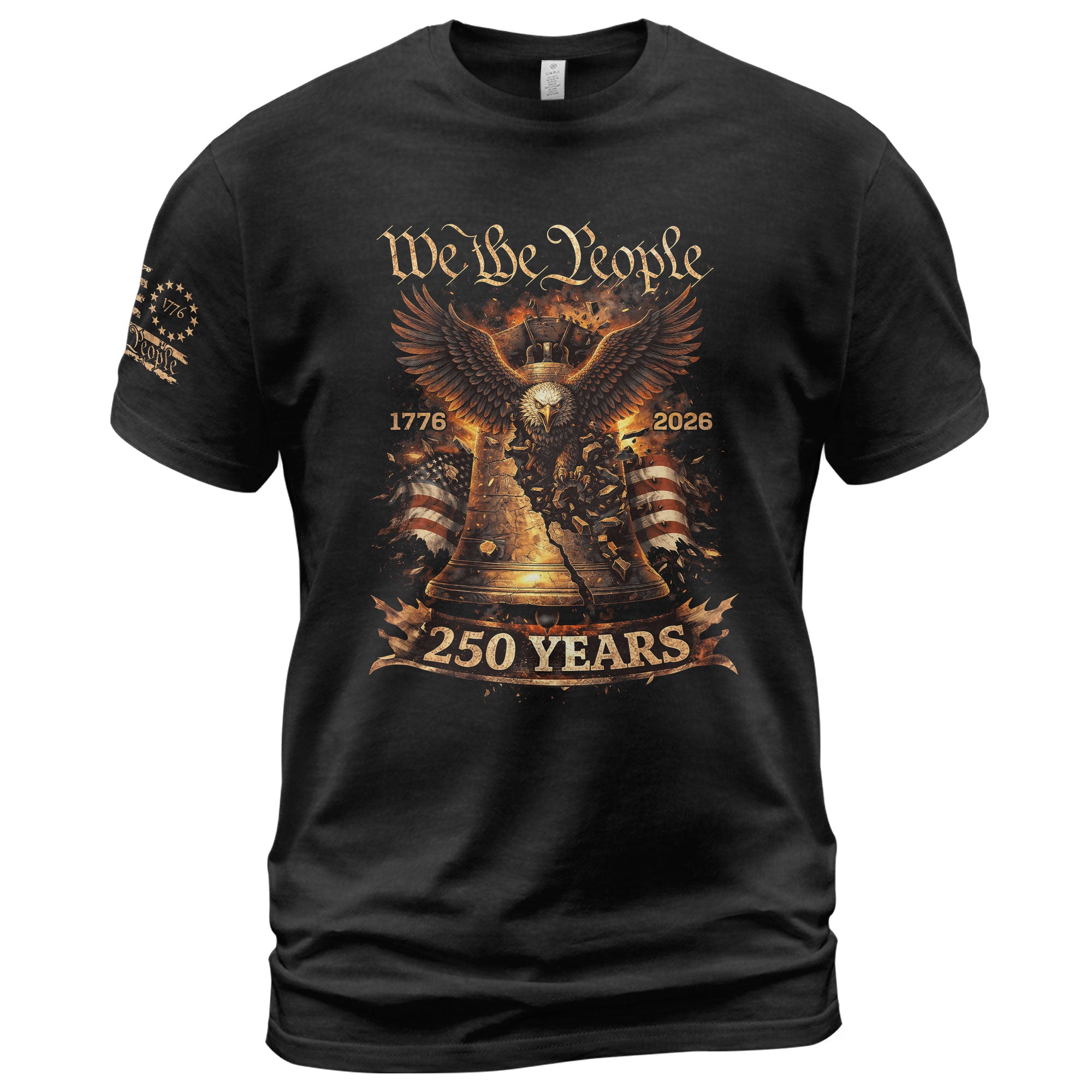 Liberty Bell Eagle We The People T-Shirt - Patriotic 250 Years Heritage Tee - Rust Field Wear