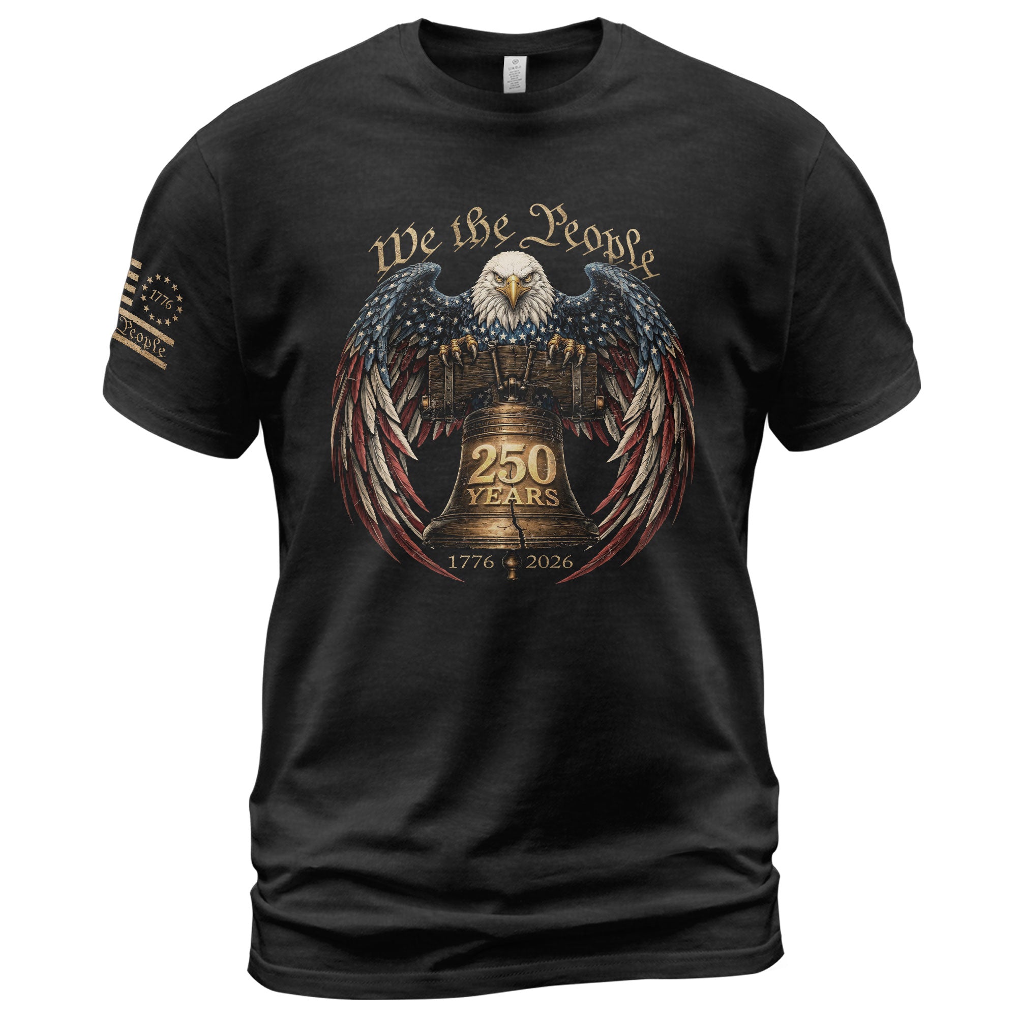 We the People 250 Years 1776-2026 T-Shirt - Patriotic Liberty Bell Eagle Graphic Tee - Rust Field Wear