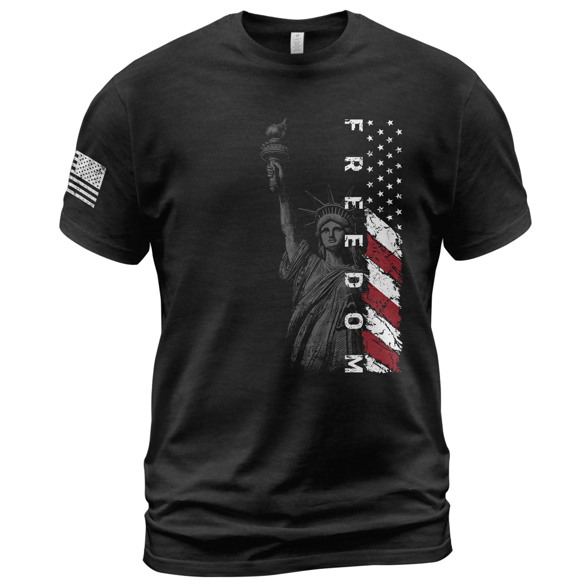 Freedom Shirts for Men, Freedom Statue of Liberty American Flag Patriotic USA - Patriotic T Shirts - Rust Field Wear