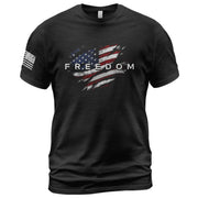 Freedom American Flag Distressed Patriotic USA - Freedom T Shirt, Patriotic Shirts for Men - Rust Field Wear