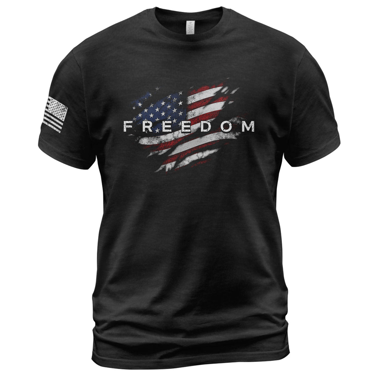 Freedom American Flag Distressed Patriotic USA - Freedom T Shirt, Patriotic Shirts for Men - Rust Field Wear