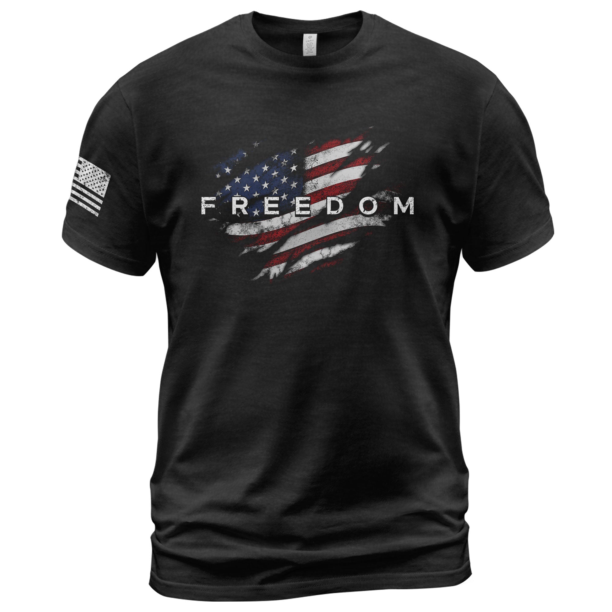 Freedom American Flag Distressed Patriotic USA - Freedom T Shirt, Patriotic Shirts for Men - Rust Field Wear