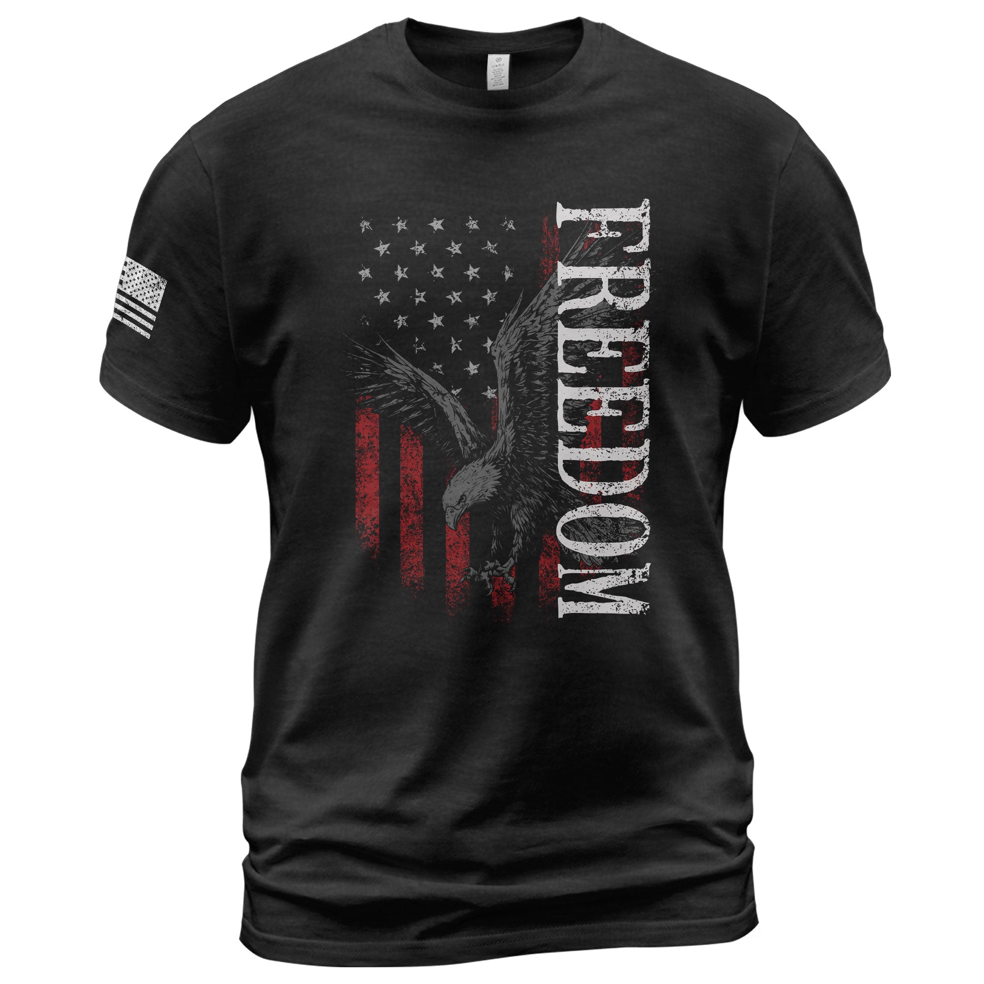 Freedom T Shirt, Freedom Eagle American Flag Patriotic USA Vintage Style - Freedom Shirts for Men - Rust Field Wear