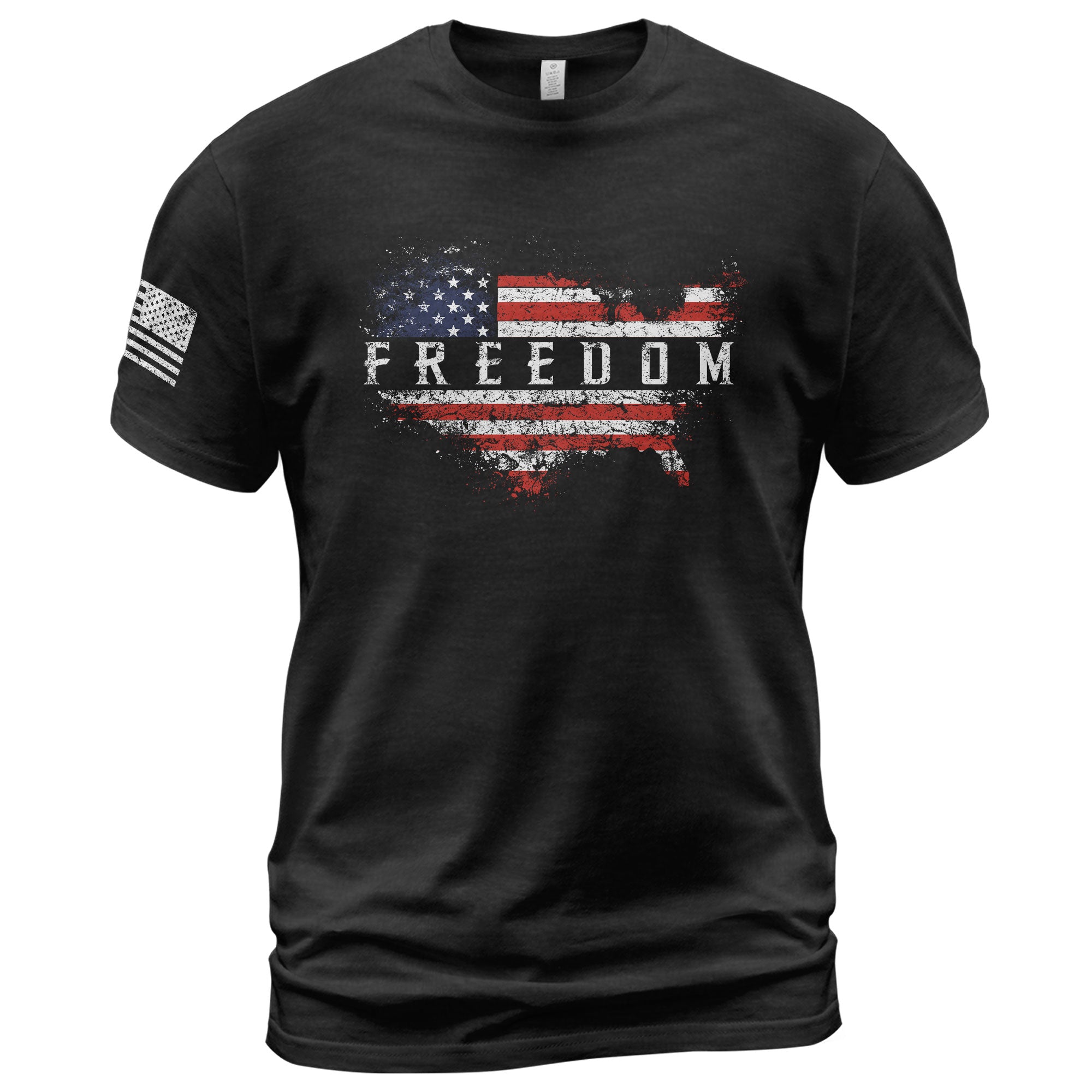 Freedom USA Map American Flag Patriotic Vintage, Patriotic T Shirts - Freedom Shirts for Men - Rust Field Wear