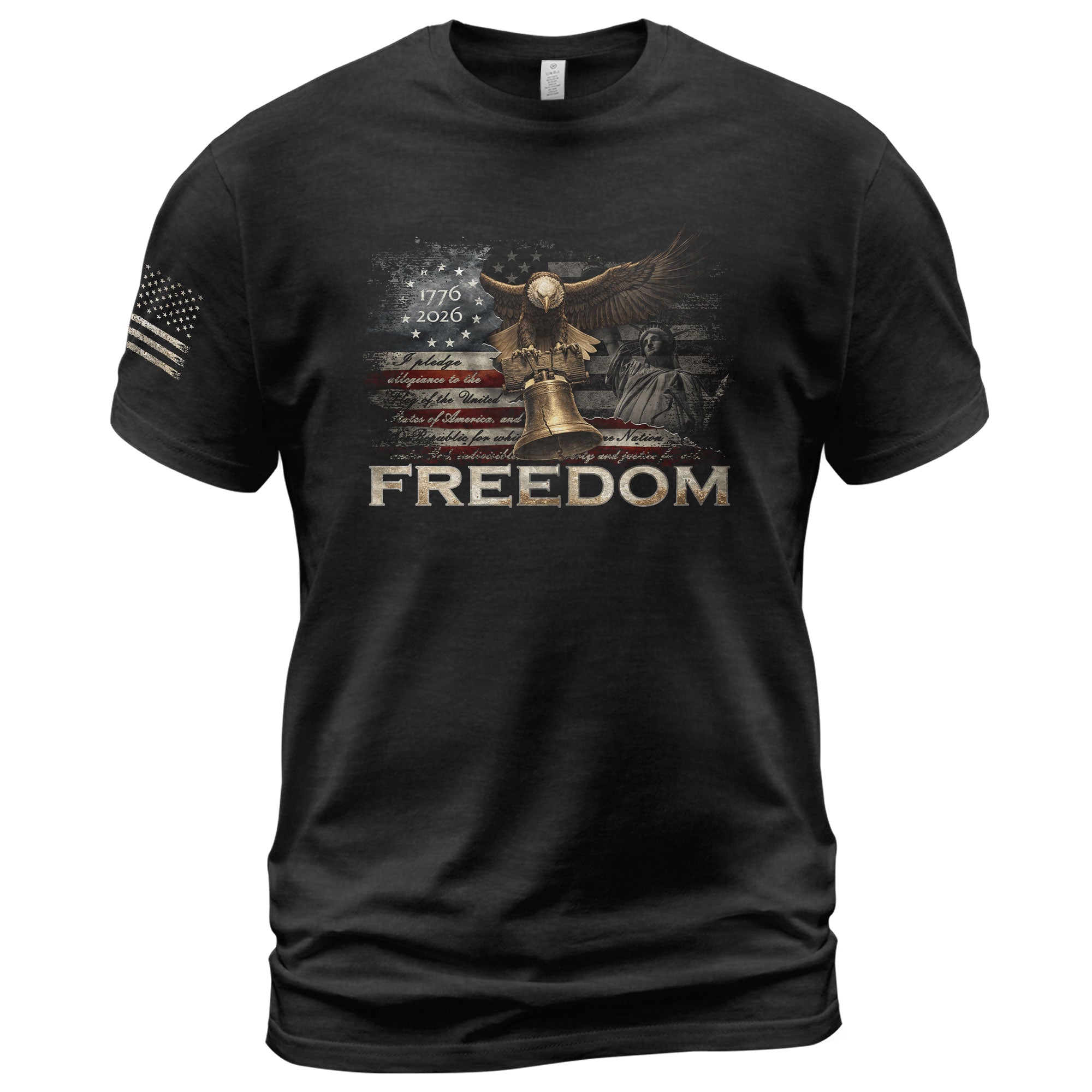 Freedom Patriotic American Flag Eagle Liberty Bell Vintage Pride, Patriotic T Shirts - Freedom Shirts for Men - Rust Field Wear