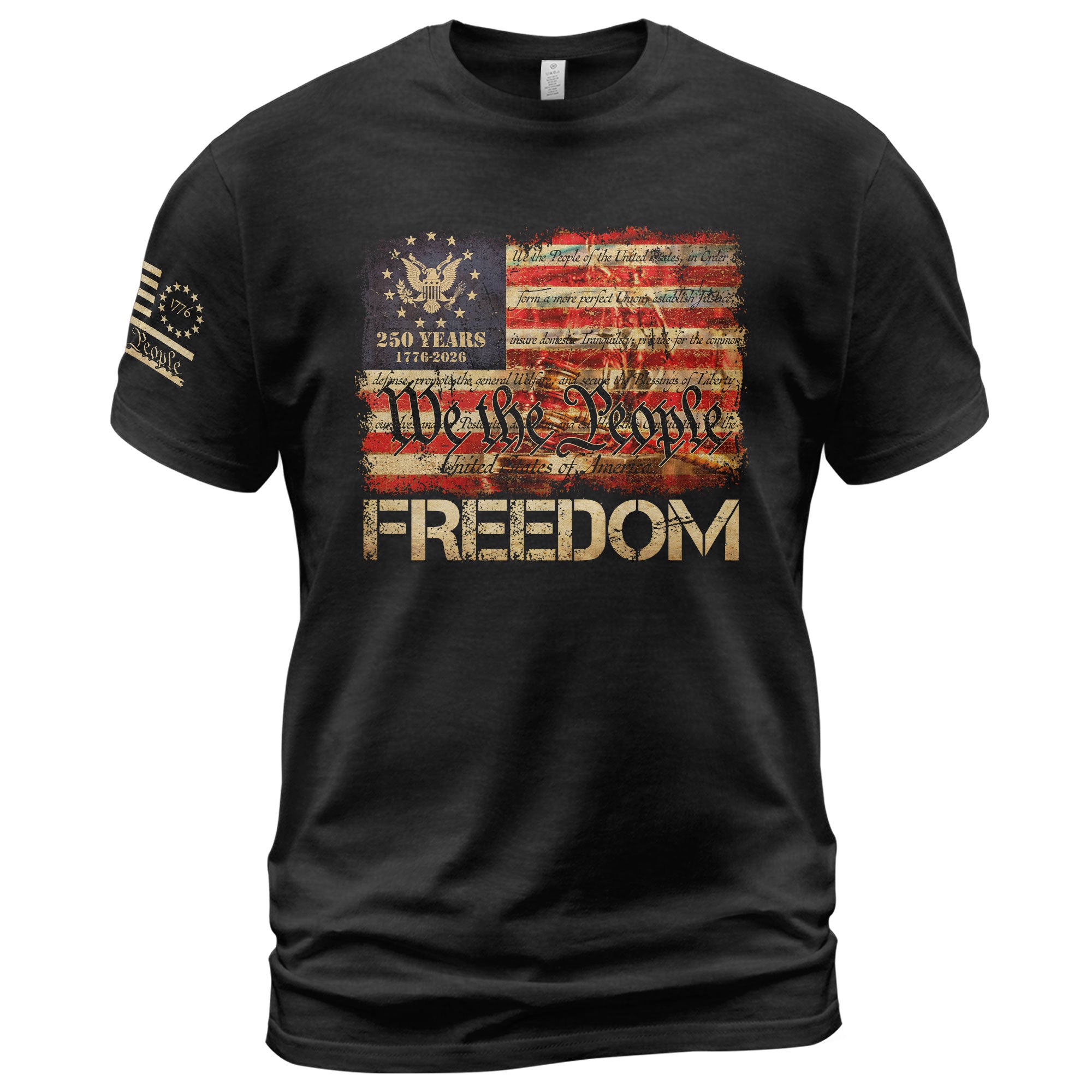 Patriotic T Shirts, Freedom We The People American Flag Constitution Patriotic Eagle - Freedom Shirts for Men - Rust Field Wear