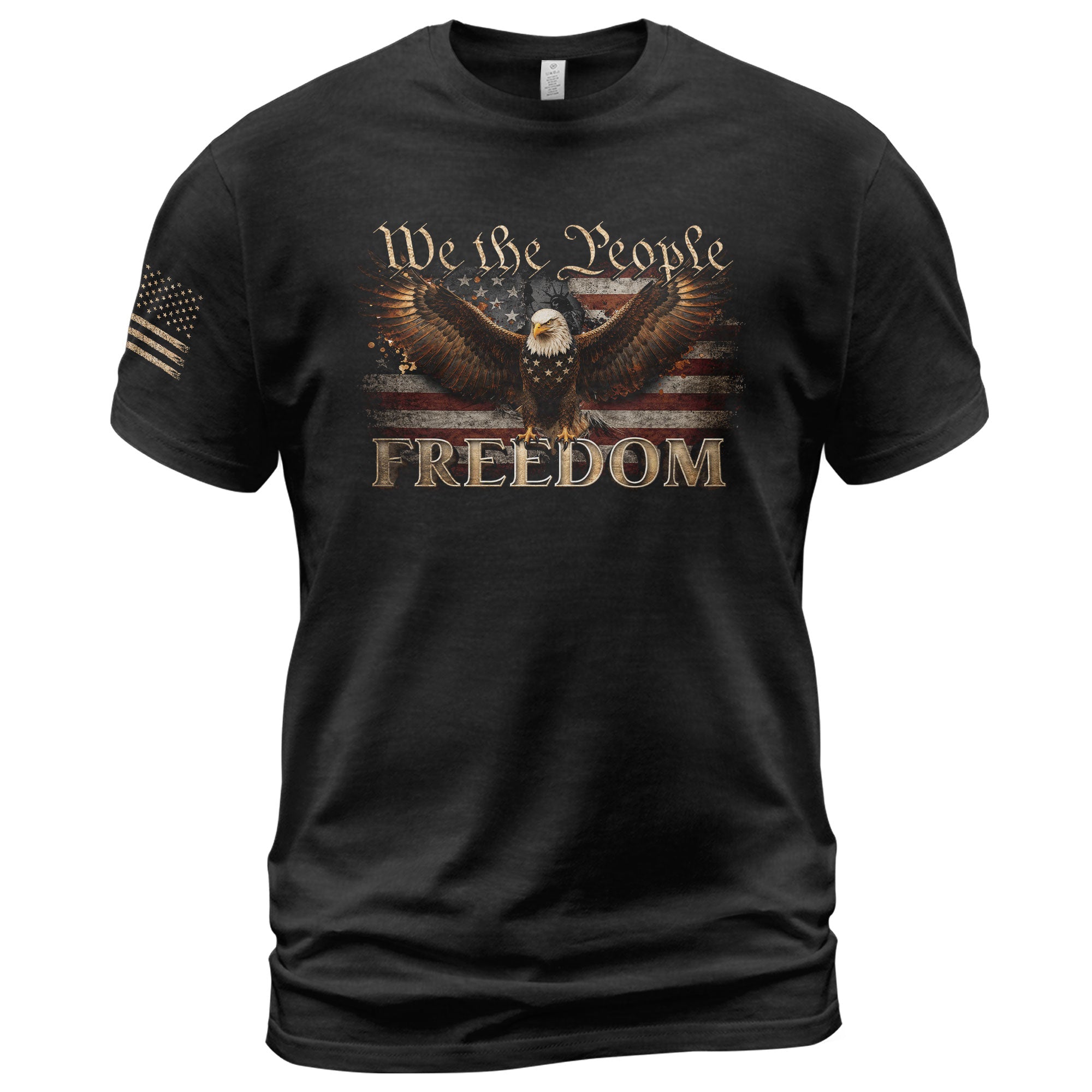 Freedom American Flag We The People Eagle Patriotic Vintage Pride - Freedom Shirts for Men, Patriotic T Shirts - Rust Field Wear