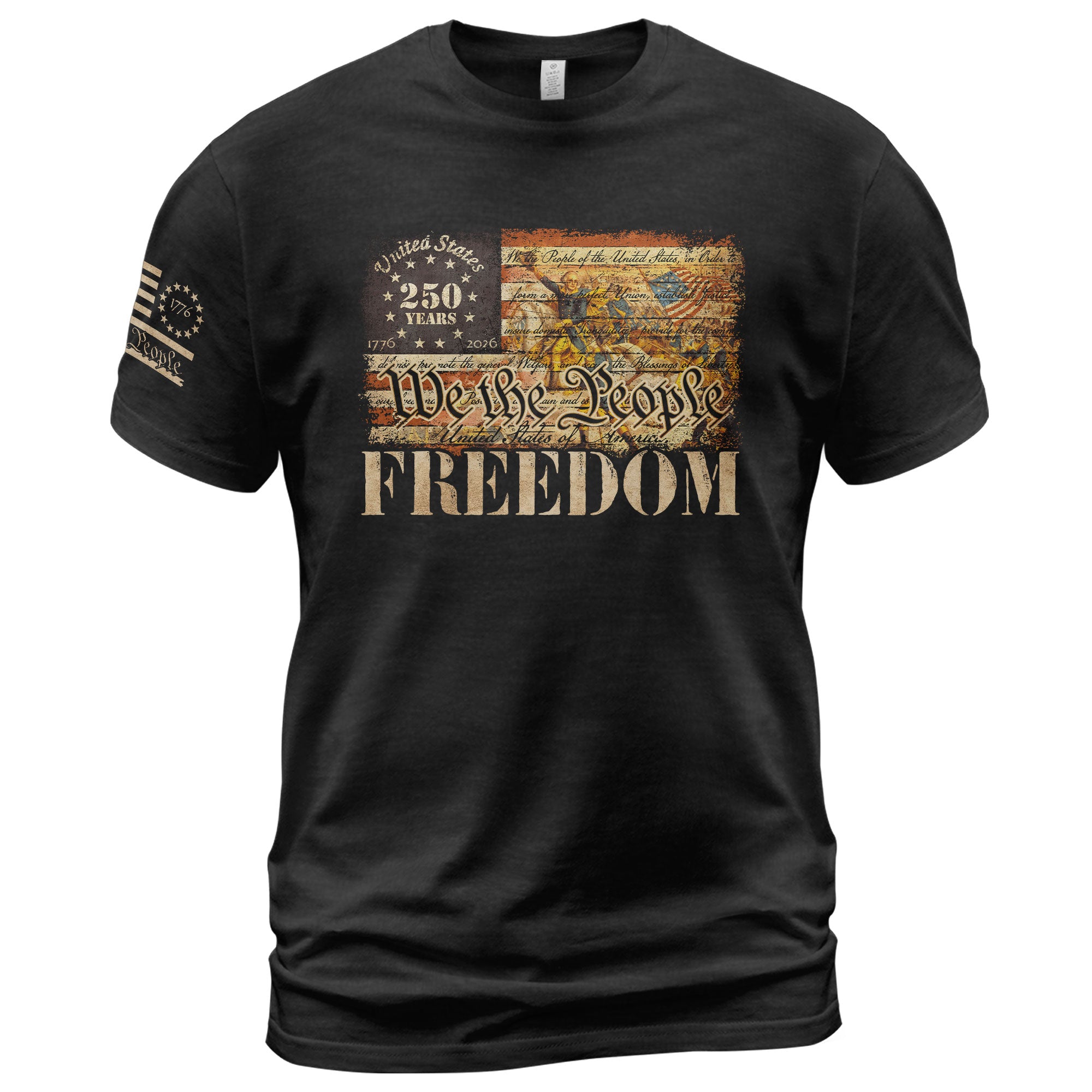 Freedom Shirts for Men, Freedom American Flag Vintage History Patriotic We The People - Patriotic T Shirts - Rust Field Wear
